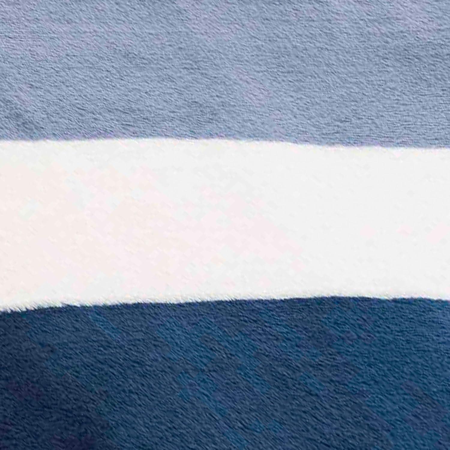 imageNautica  Throw Blanket Super Soft ampamp Cozy Fleece Bedding Dorm Room Essentials Awning Stripe Grey 50quot x 60quotAwning Stripe Blue