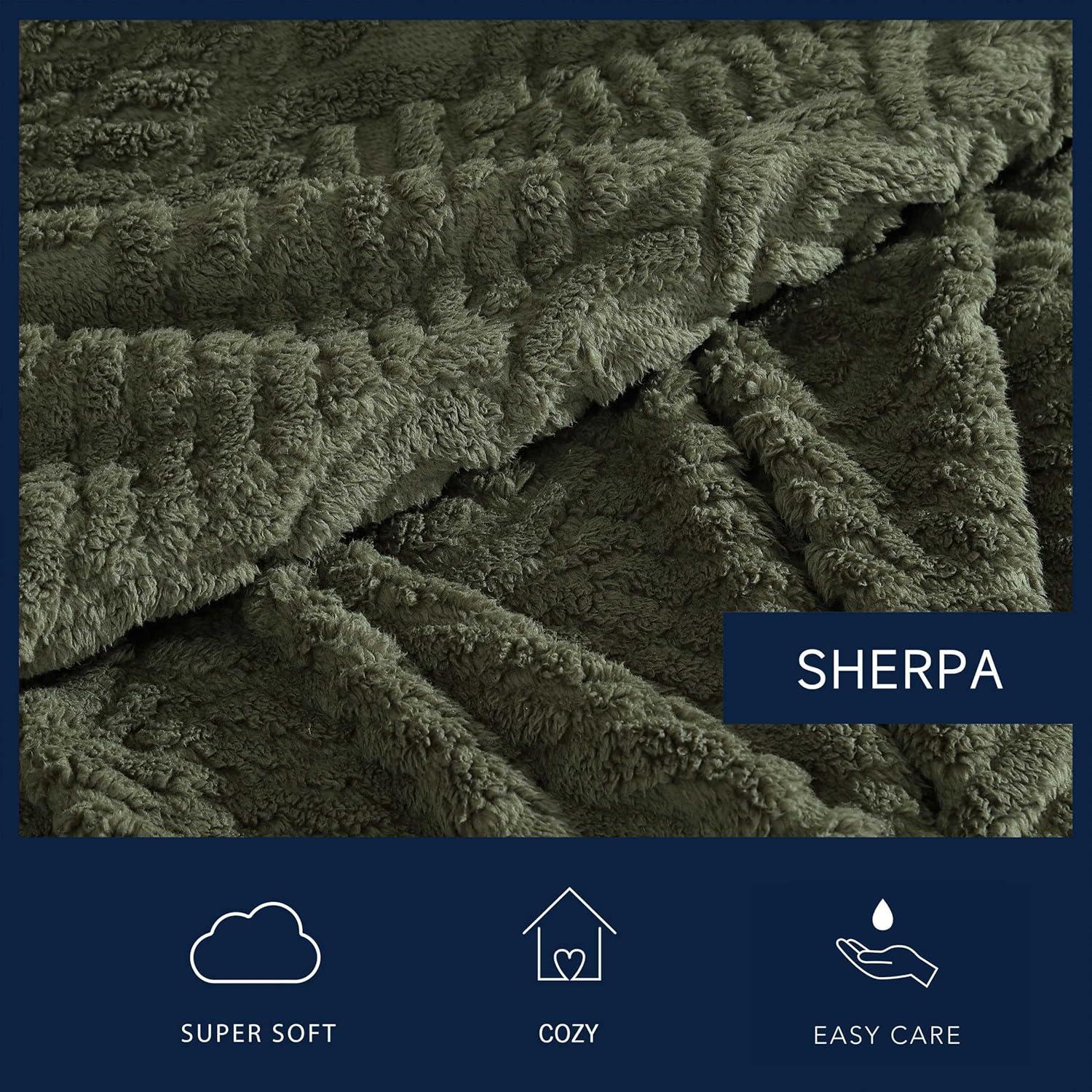 imageNautica  Throw Blanket Ultra Soft Plush Sherpa Bedding Warm ampamp Cozy Home Decor for Bed or Couch Dorm Room Essentials Saltmarsh Grey 50quot x 60quotDeclan Green