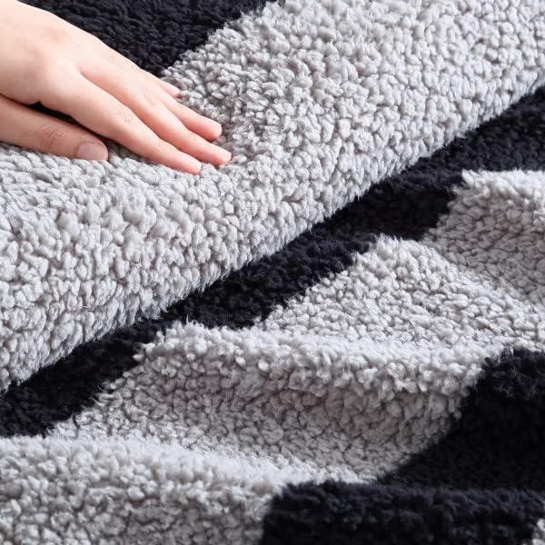 imageNautica  Throw Blanket Ultra Soft Plush Sherpa Bedding Warm ampamp Cozy Home Decor for Bed or Couch Dorm Room Essentials Saltmarsh Grey 50quot x 60quotLawndale BlackGrey