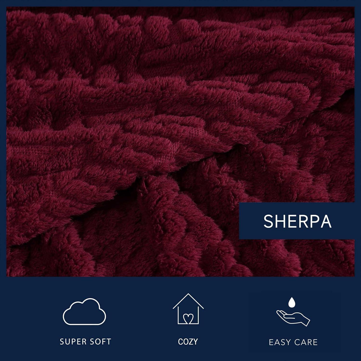 imageNautica  Throw Blanket Ultra Soft Plush Sherpa Bedding Warm ampamp Cozy Home Decor for Bed or Couch Dorm Room Essentials Saltmarsh Grey 50quot x 60quotDeclan Red