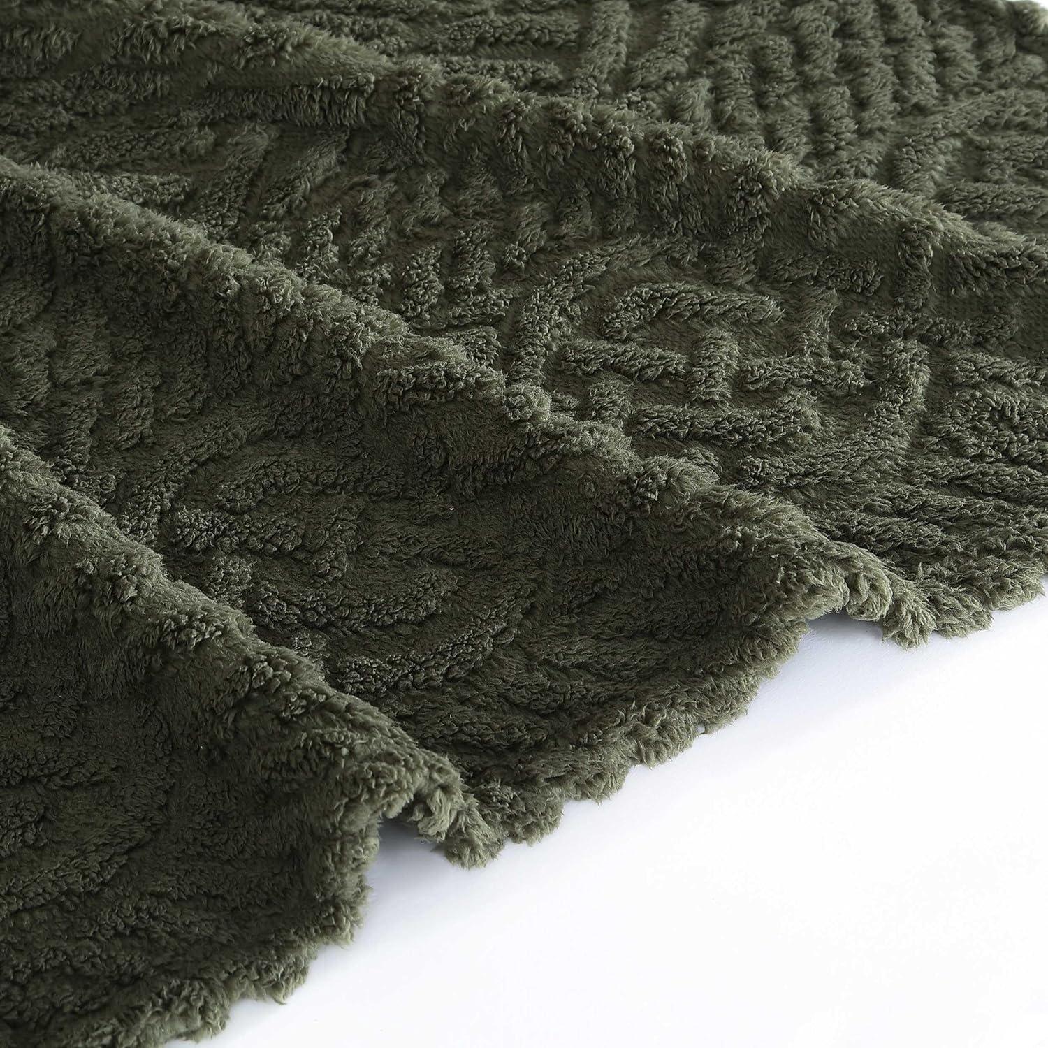 imageNautica  Throw Blanket Ultra Soft Plush Sherpa Bedding Warm ampamp Cozy Home Decor for Bed or Couch Dorm Room Essentials Saltmarsh Grey 50quot x 60quotDeclan Green