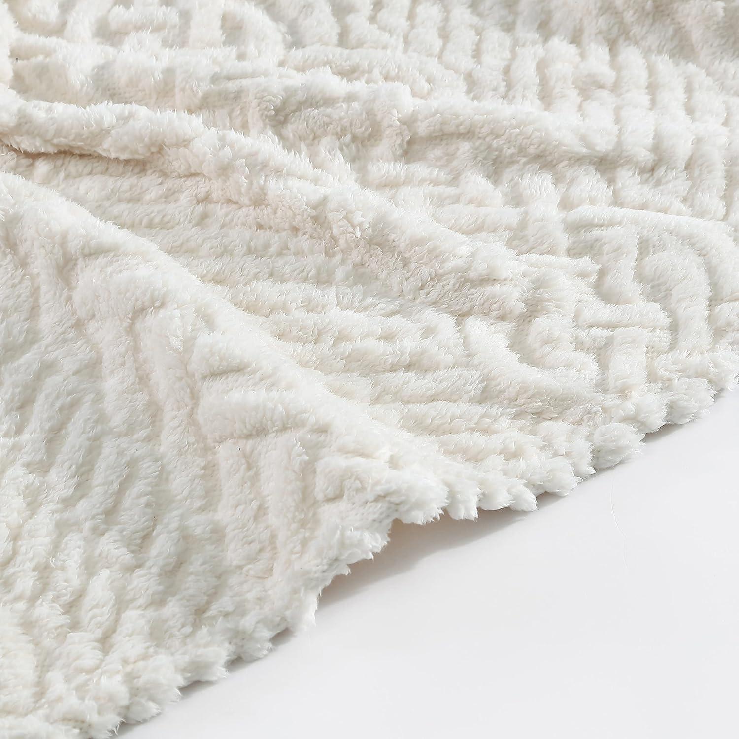 imageNautica  Throw Blanket Ultra Soft Plush Sherpa Bedding Warm ampamp Cozy Home Decor for Bed or Couch Dorm Room Essentials Saltmarsh Grey 50quot x 60quotDeclan Ivory