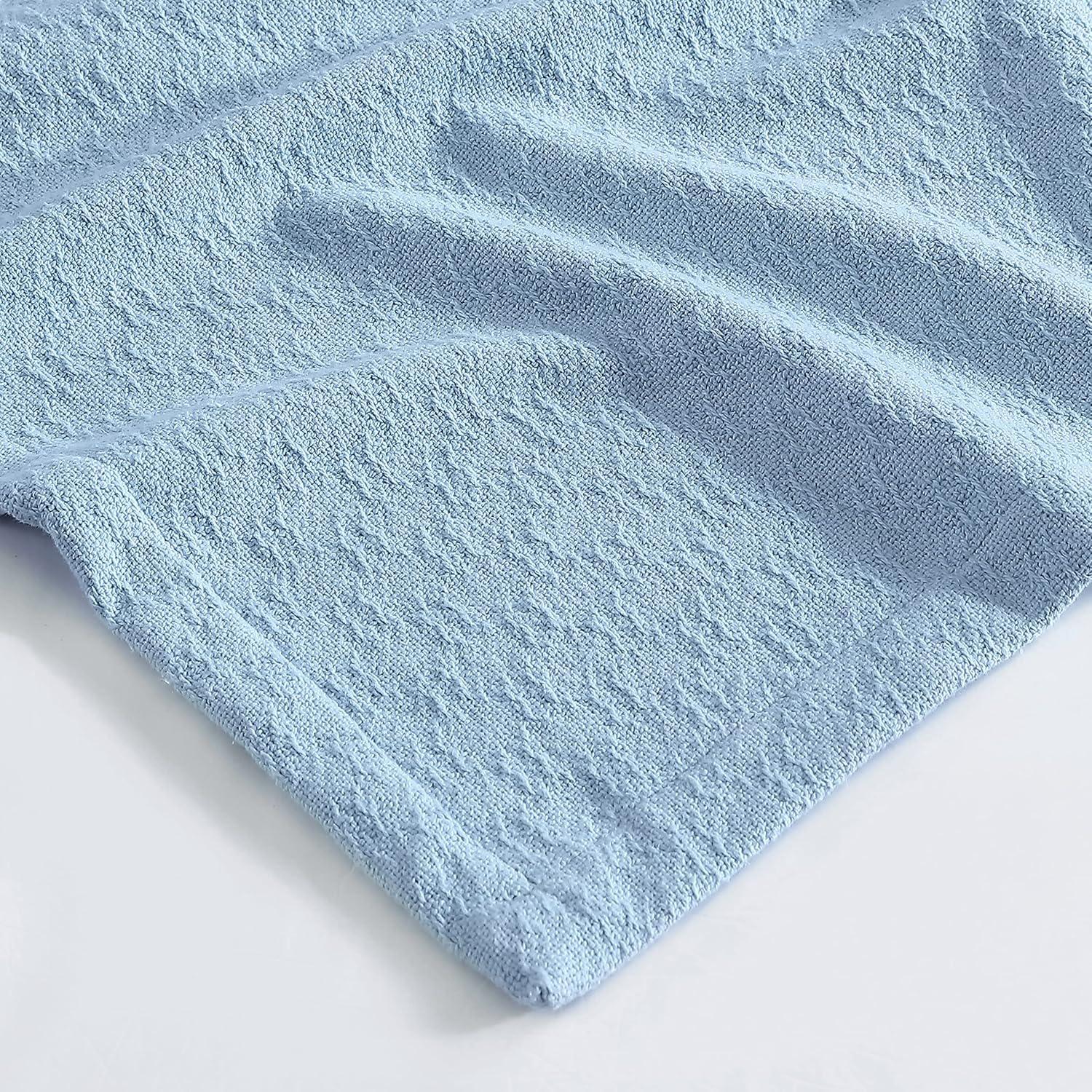 imageNautica  Twin Blanket Cotton Woven Bedding MediumWeight for All Seasons Ideal Dorm Essentials OekoTex Certified Ripple Cove GreenRipple Cove Blue