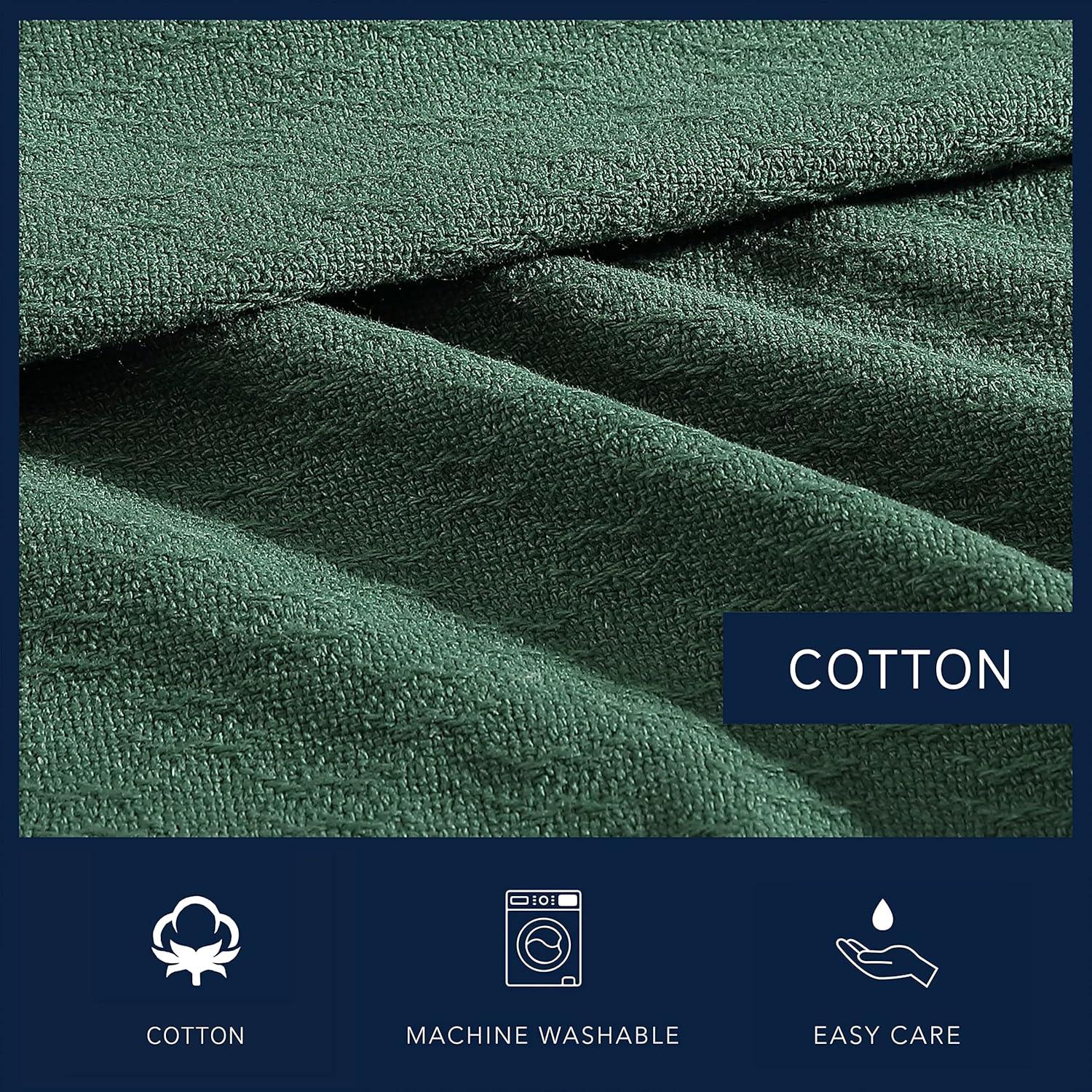 imageNautica  Twin Blanket Cotton Woven Bedding MediumWeight for All Seasons Ideal Dorm Essentials OekoTex Certified Ripple Cove GreenRipple Cove Green