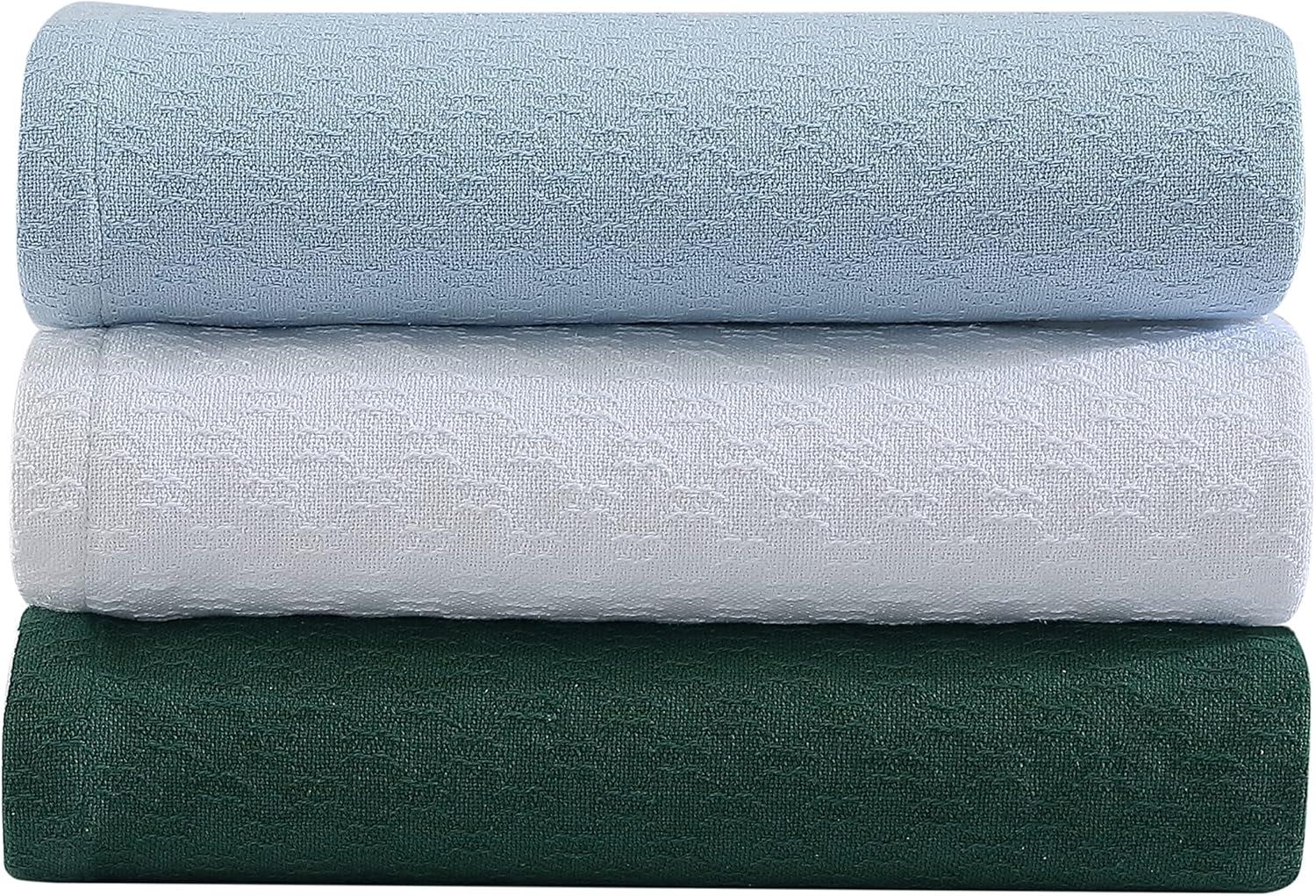 imageNautica  Twin Blanket Cotton Woven Bedding MediumWeight for All Seasons Ideal Dorm Essentials OekoTex Certified Ripple Cove GreenRipple Cove Green