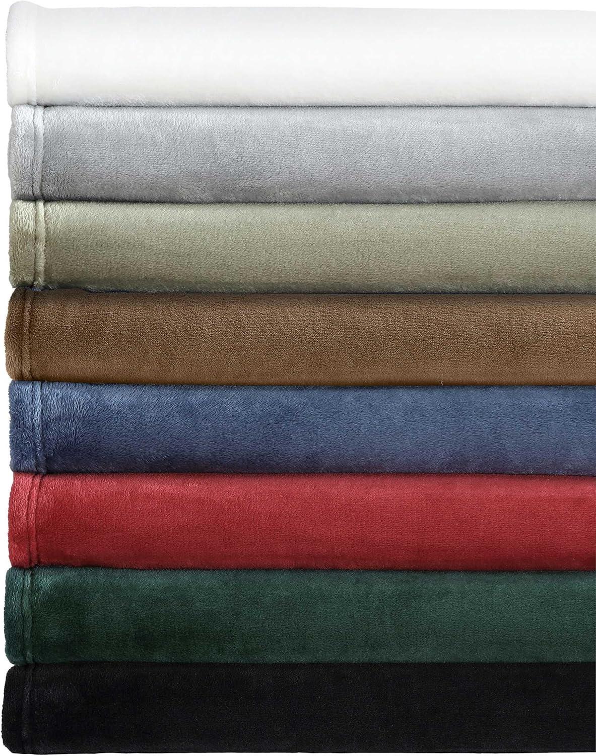 imageNautica  Twin Blanket Soft Plush Fleece Bedding Ideal for Bed or Couch Dorm Essentials OekoTex Certified Solid RedBrown