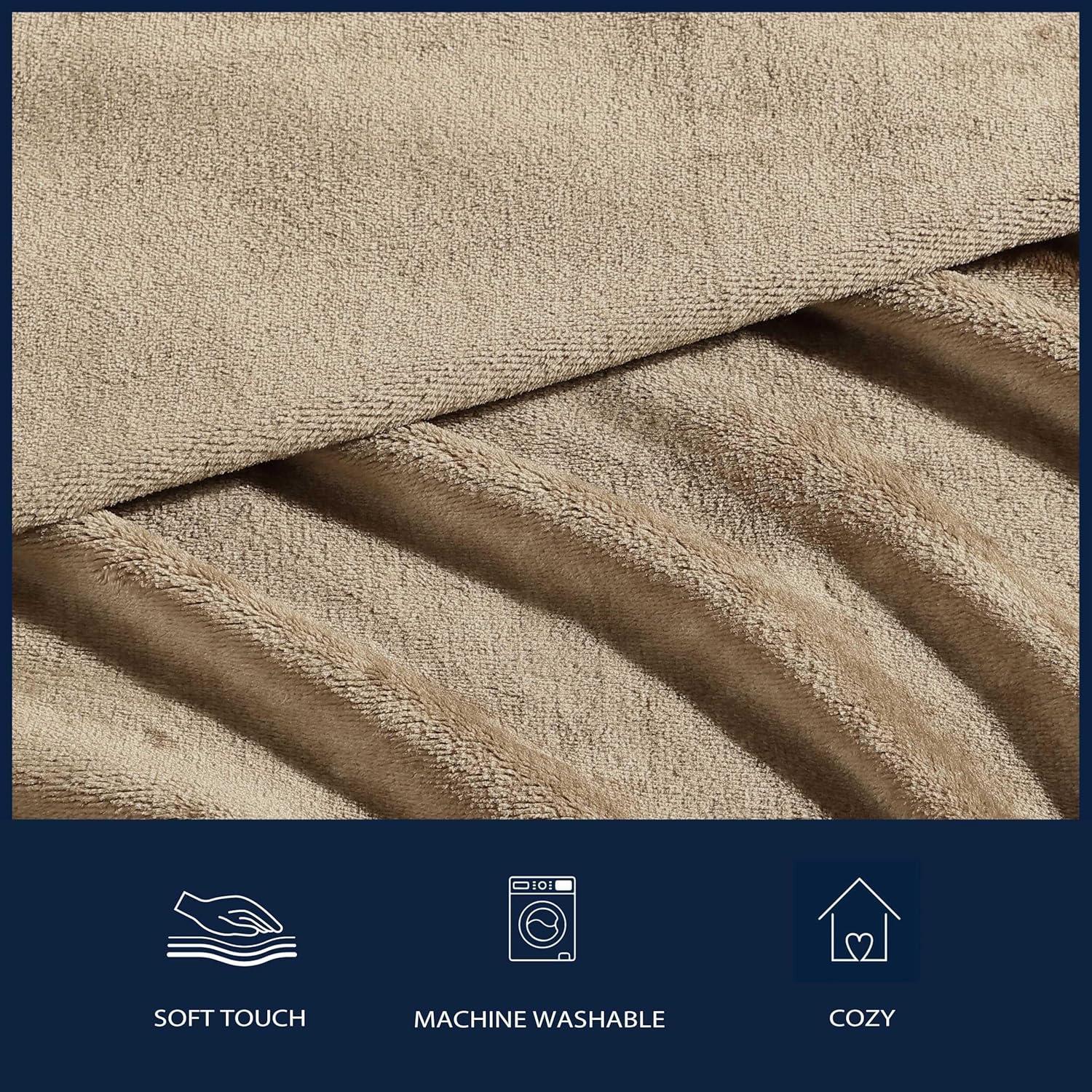 imageNautica  Twin Blanket Soft Plush Fleece Bedding Ideal for Bed or Couch Dorm Essentials OekoTex Certified Solid RedBrown
