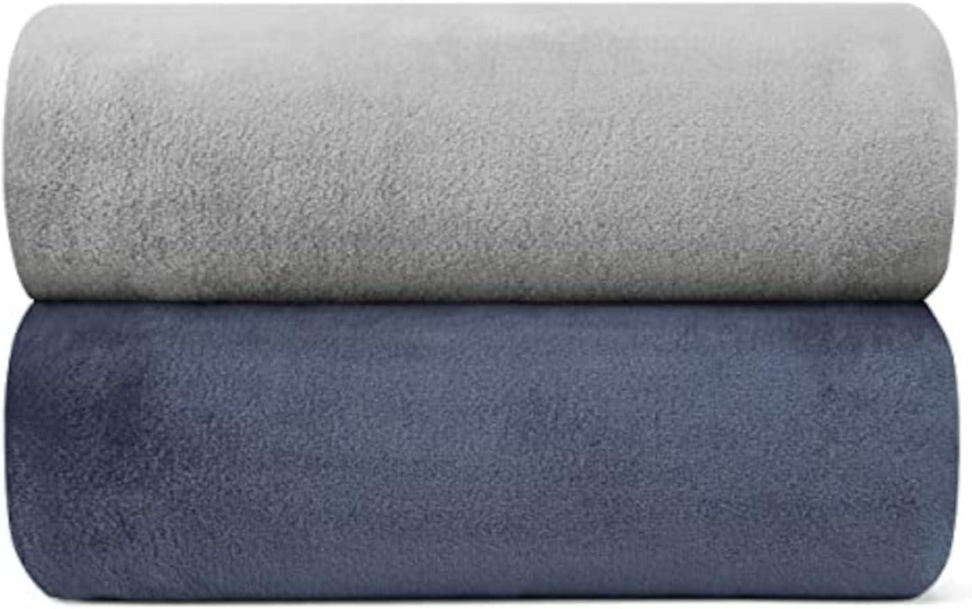 imageNautica  Twin Blanket Soft Plush Fleece Bedding Ideal for Bed or Couch Dorm Essentials OekoTex Certified Solid RedSolid Grey