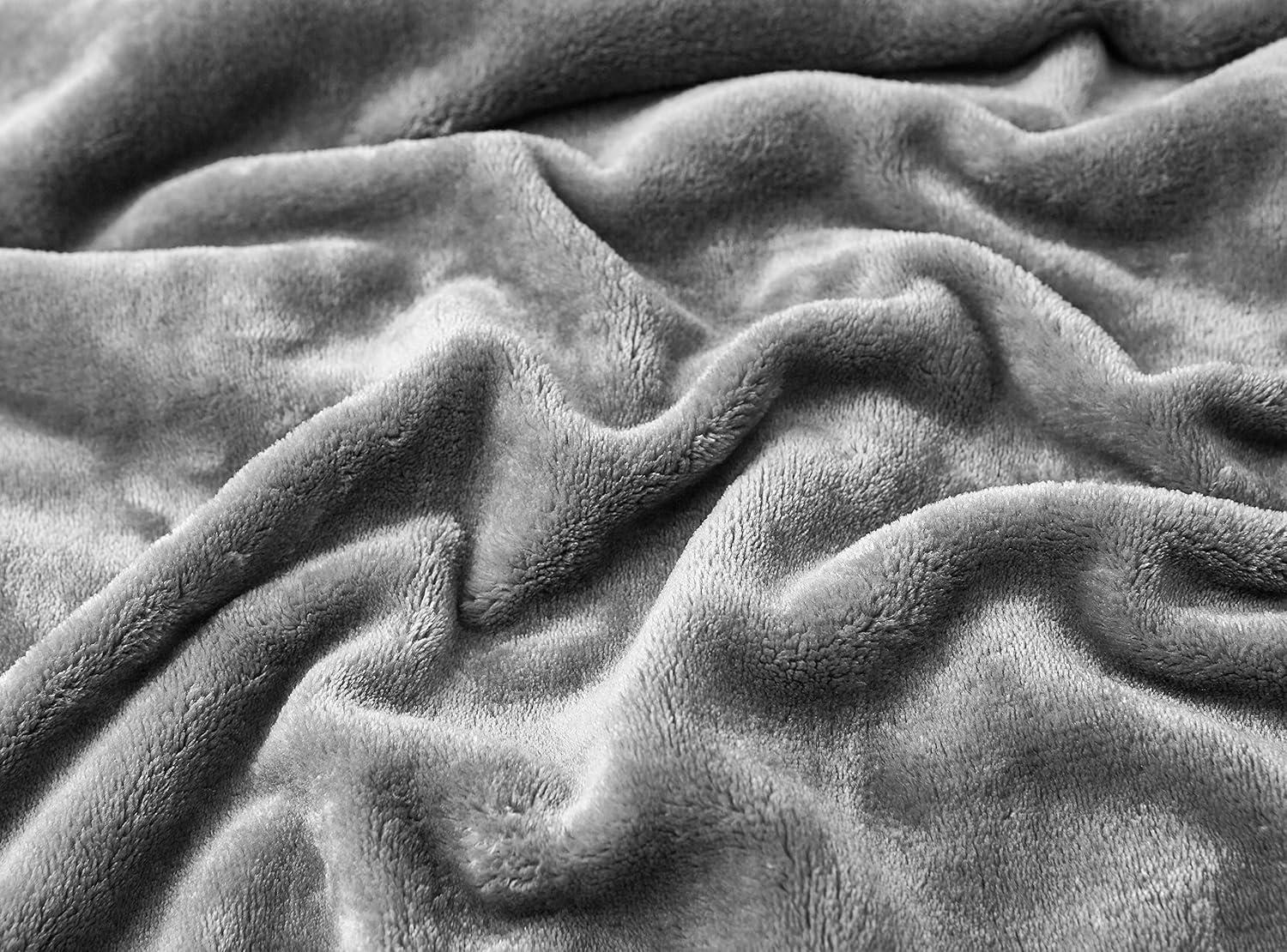 imageNautica  Twin Blanket Soft Plush Fleece Bedding Ideal for Bed or Couch Dorm Essentials OekoTex Certified Solid RedSolid Grey