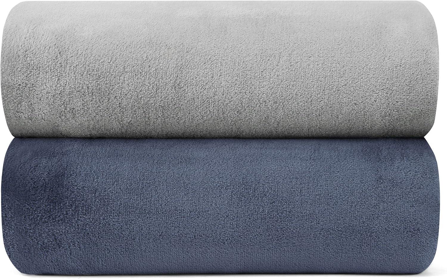 imageNautica  Twin Blanket Soft Plush Fleece Bedding Ideal for Bed or Couch Dorm Essentials OekoTex Certified Solid RedSolid Grey