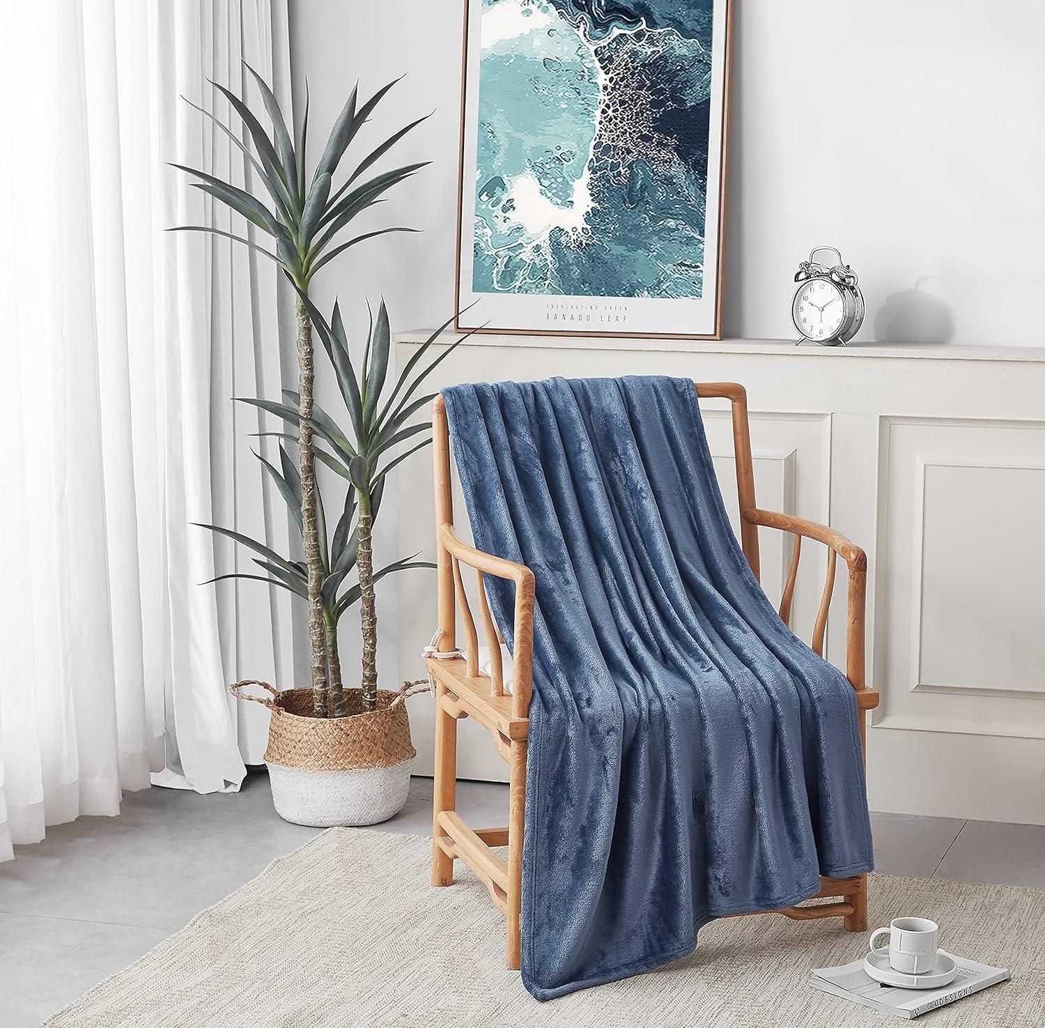 imageNautica  Twin Blanket Soft Plush Fleece Bedding Ideal for Bed or Couch Dorm Essentials OekoTex Certified Solid RedSolid Navy
