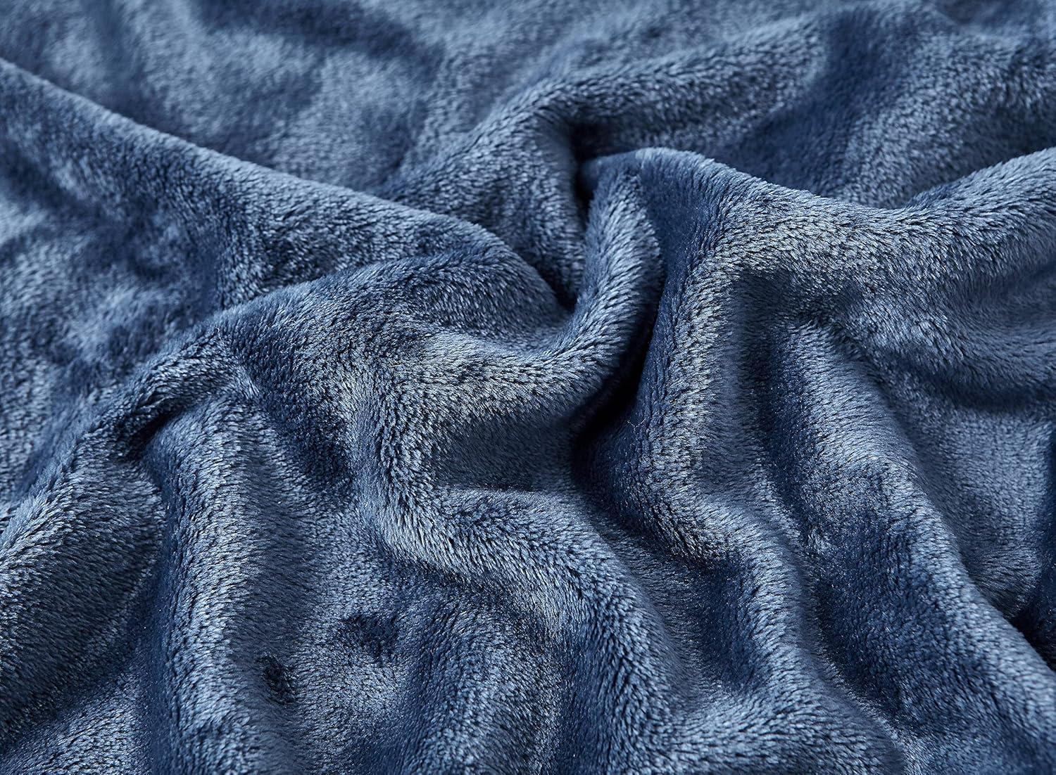 imageNautica  Twin Blanket Soft Plush Fleece Bedding Ideal for Bed or Couch Dorm Essentials OekoTex Certified Solid RedSolid Navy