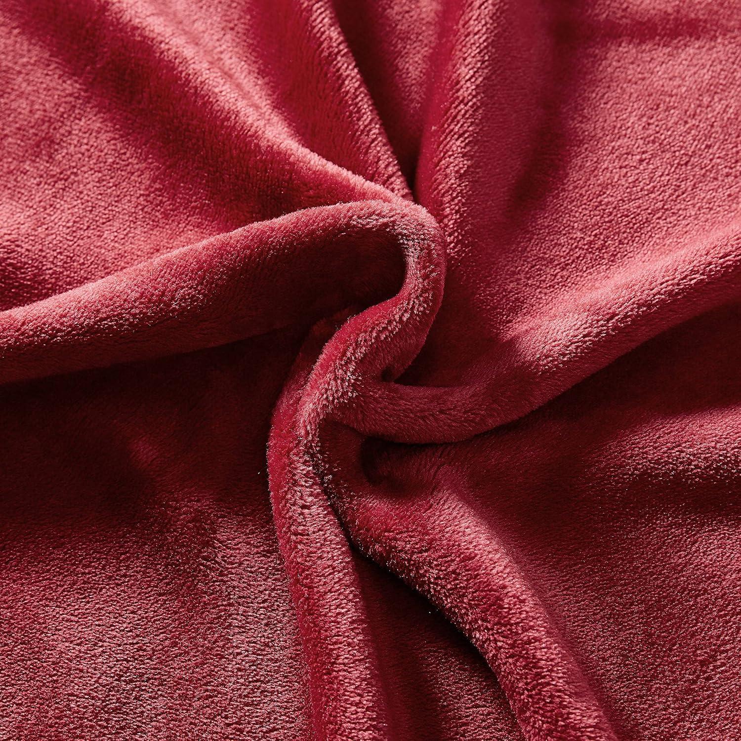 imageNautica  Twin Blanket Soft Plush Fleece Bedding Ideal for Bed or Couch Dorm Essentials OekoTex Certified Solid RedSolid Red