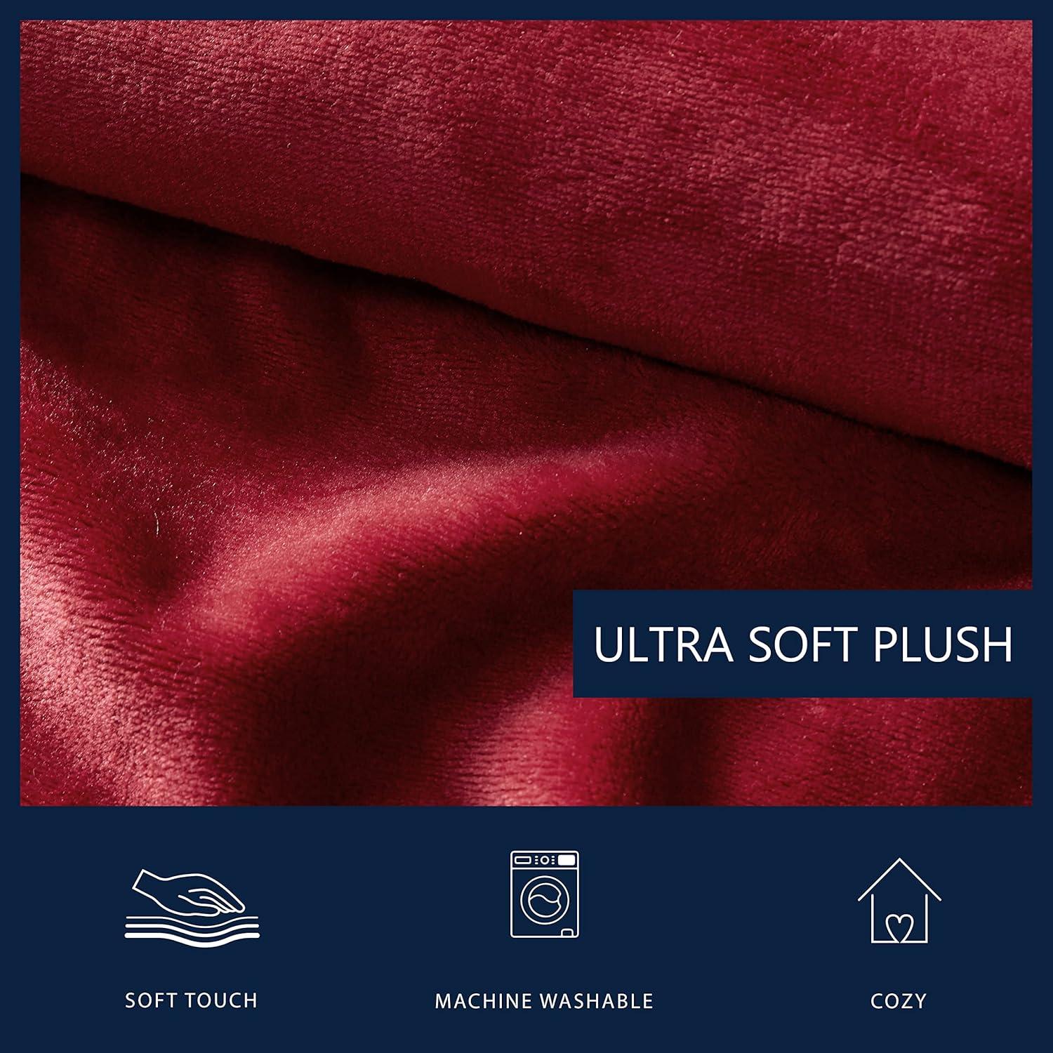 imageNautica  Twin Blanket Soft Plush Fleece Bedding Ideal for Bed or Couch Dorm Essentials OekoTex Certified Solid RedSolid Red