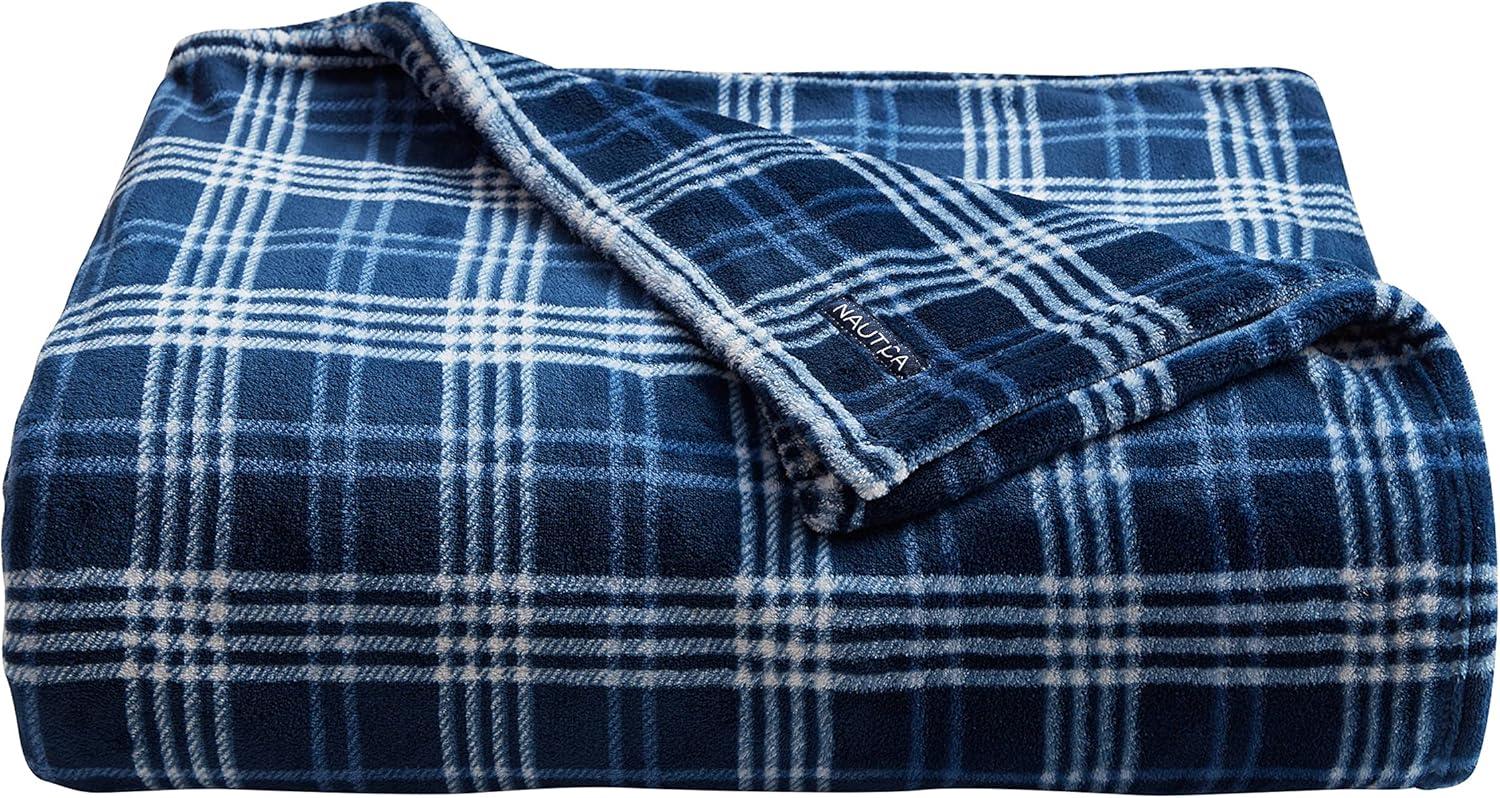 imageNautica  Twin Blanket Soft Plush Fleece Bedding Ideal for Bed or Couch Dorm Essentials OekoTex Certified Winter Tattersall RedGillbrooke