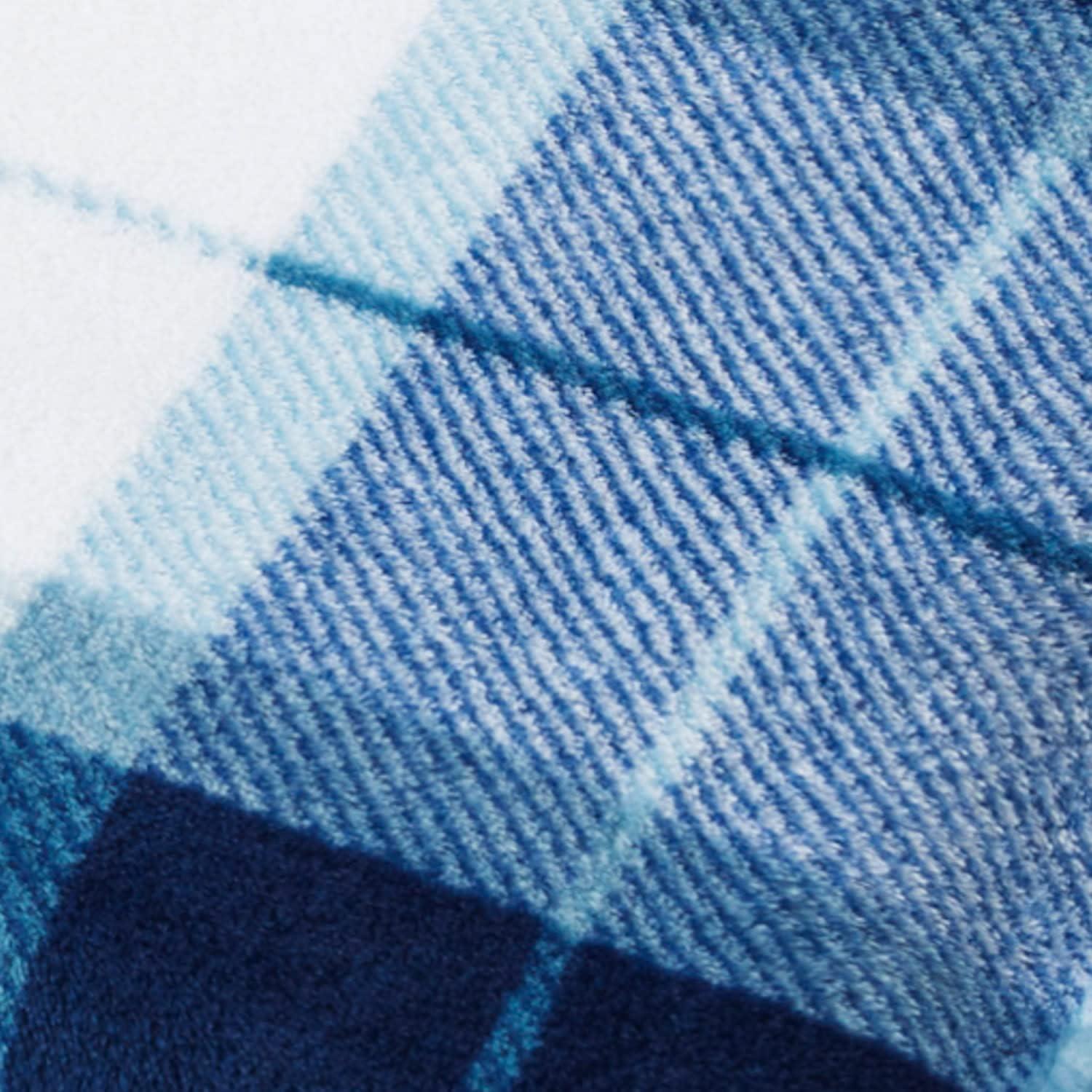 imageNautica  Twin Blanket Soft Plush Fleece Bedding Ideal for Bed or Couch Dorm Essentials OekoTex Certified Winter Tattersall RedNorthsail Plaid Blue