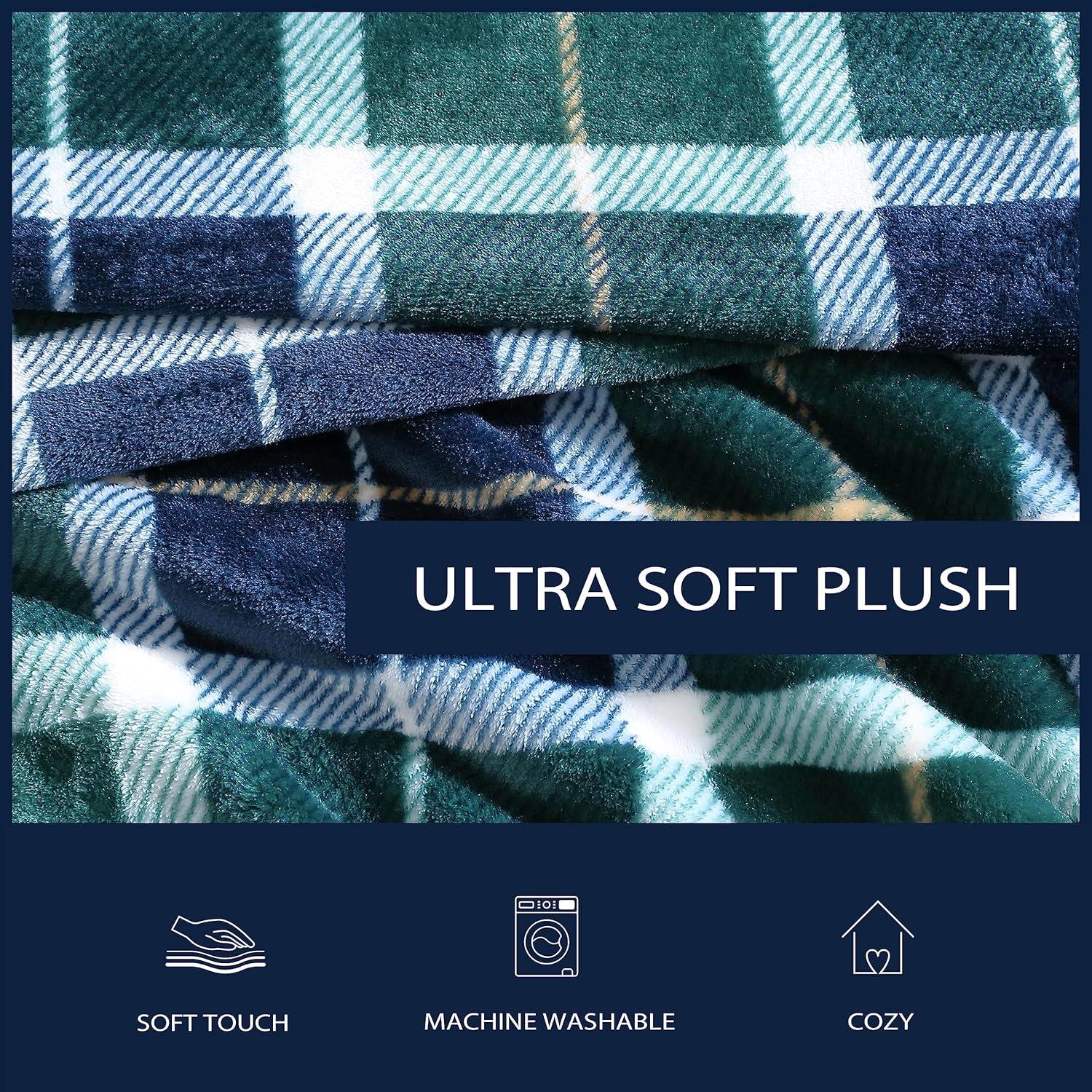 imageNautica  Twin Blanket Soft Plush Fleece Bedding Ideal for Bed or Couch Dorm Essentials OekoTex Certified Winter Tattersall RedNorthsail Plaid Navy