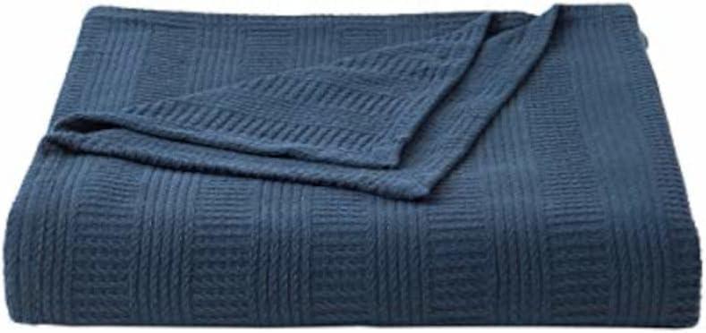 imageNautica  Twin Blanket Woven Textured Cotton Bedding Ideal for Bed or Couch Dorm Essentials OekoTex Certified Rope Stripe WhiteNavy