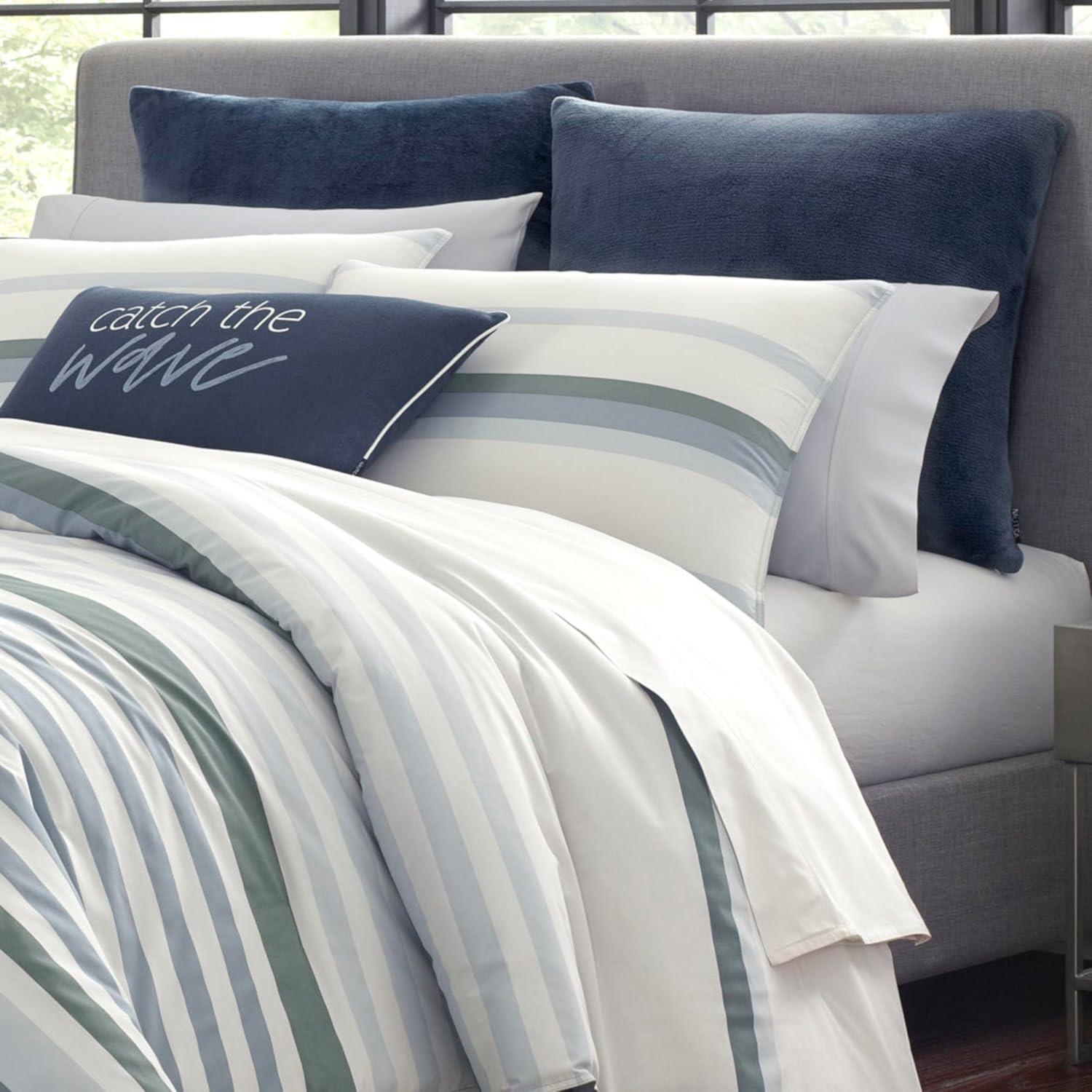 imageNautica  Twin Comforter Set Cotton Reversible Bedding with Matching Sham Home Decor for All Seasons Dorm Room Essentials Lansier Grey TwinTwin XLGrey