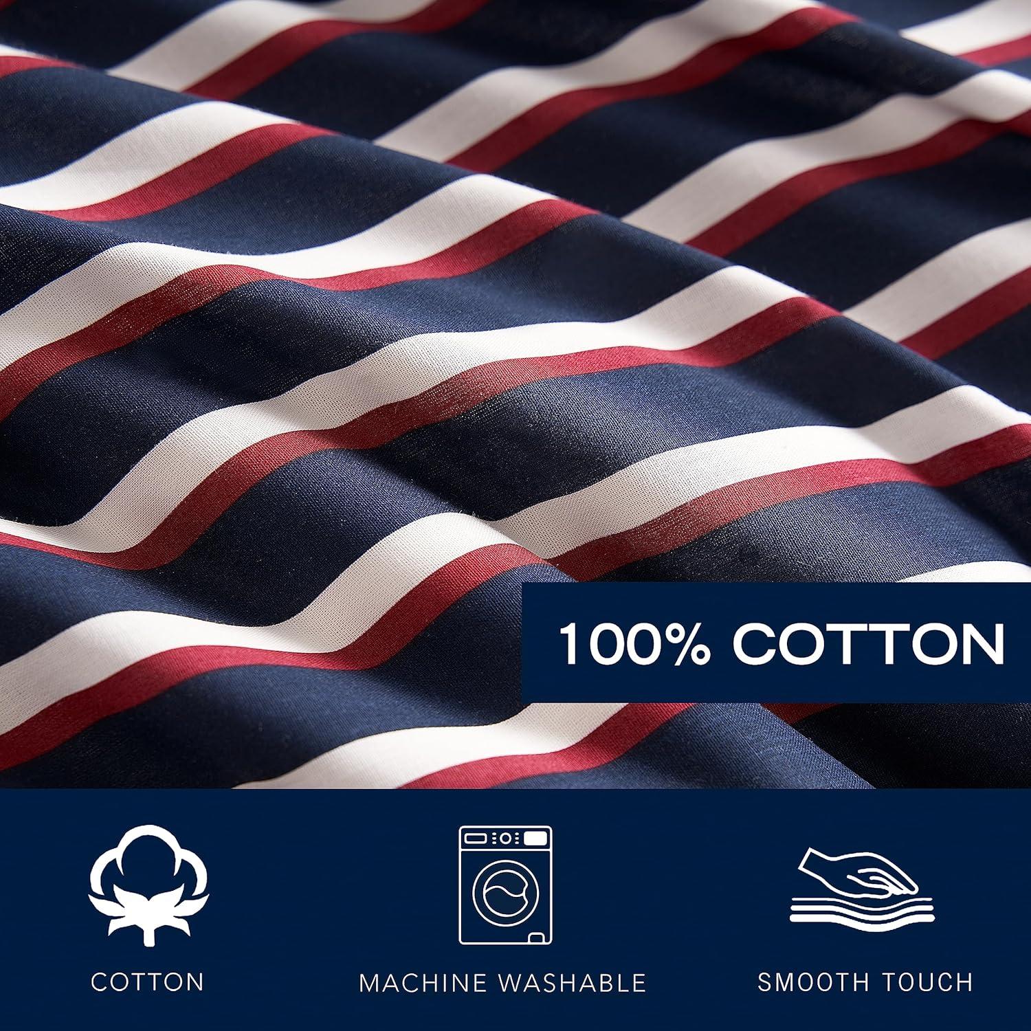 imageNautica  Twin Comforter Set Cotton Reversible Bedding with Matching Sham Medium Weight for Year Round Use OekoTex Certified Dorm Essentials Mineola NavyMineola Navy