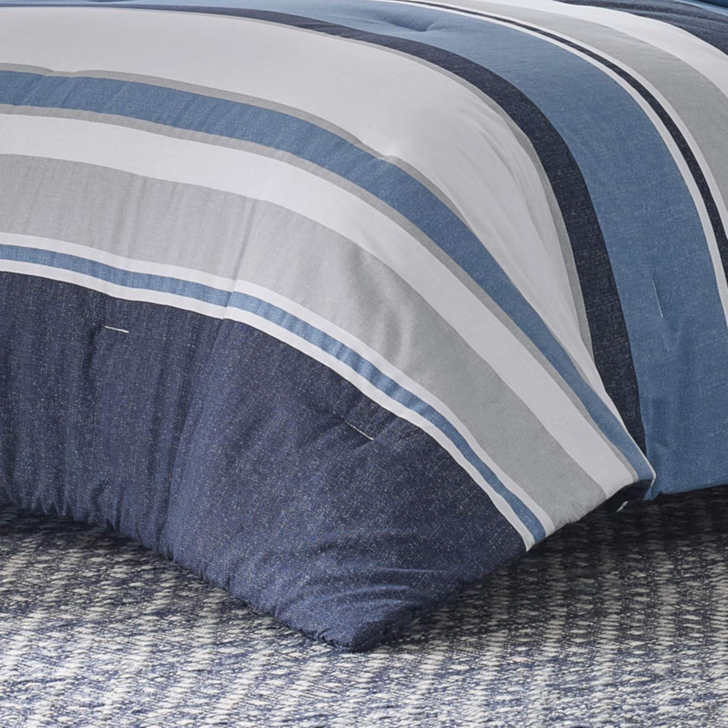 imageNautica  Twin Comforter Set Cotton Reversible Bedding with Matching Sham ampamp Bonus Decorative Pillows Westport Navy TwinTwin XLWestport Navy