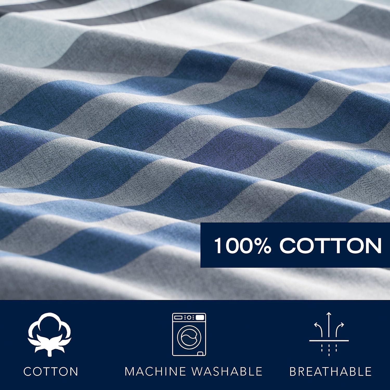 imageNautica  Twin Comforter Set Reversible Cotton Bedding with Matching Sham Medium Weight for Year Round Use Dorm Essentials OekoTex Certified Rendon CharcoalTwin
