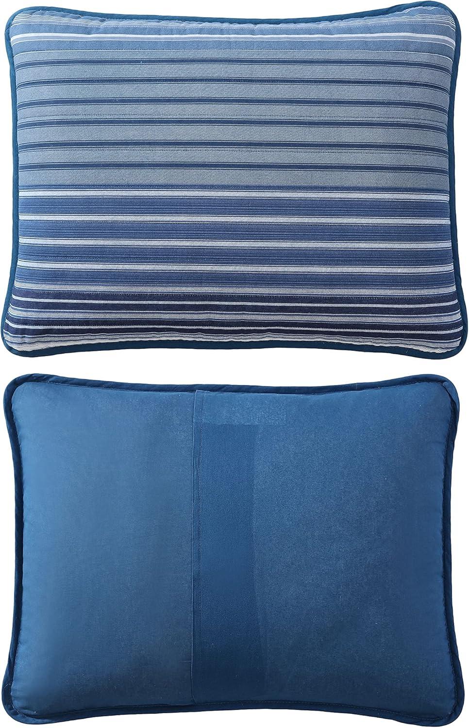 imageNautica  Twin Quilt Set Cotton Reversible Bedding with Matching Sham Dorm Room Essentials Coveside Blue TwinDark BlueMedium Blue