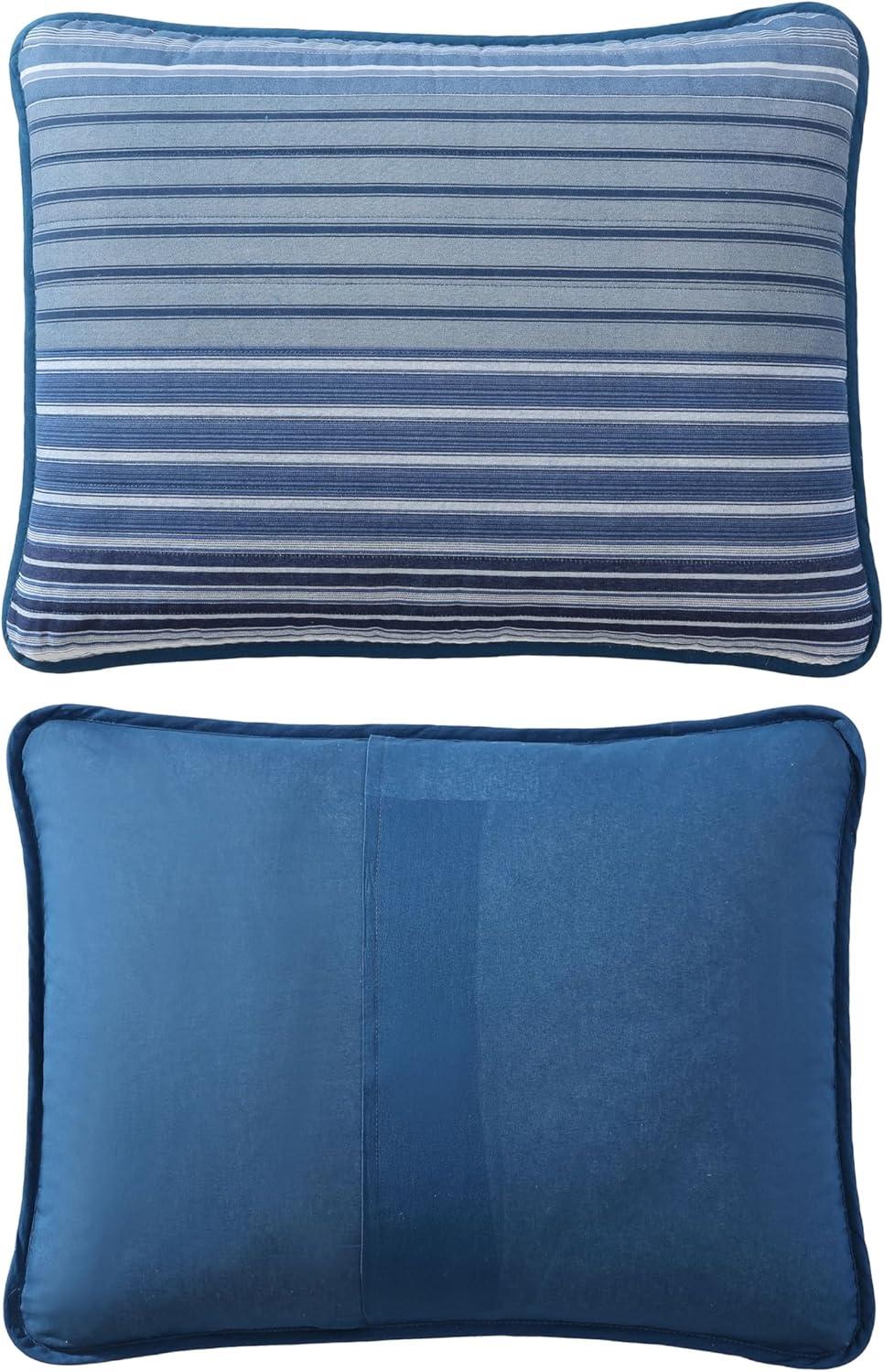 imageNautica  Twin Quilt Set Cotton Reversible Bedding with Matching Sham Dorm Room Essentials Coveside Blue TwinDark BlueMedium Blue