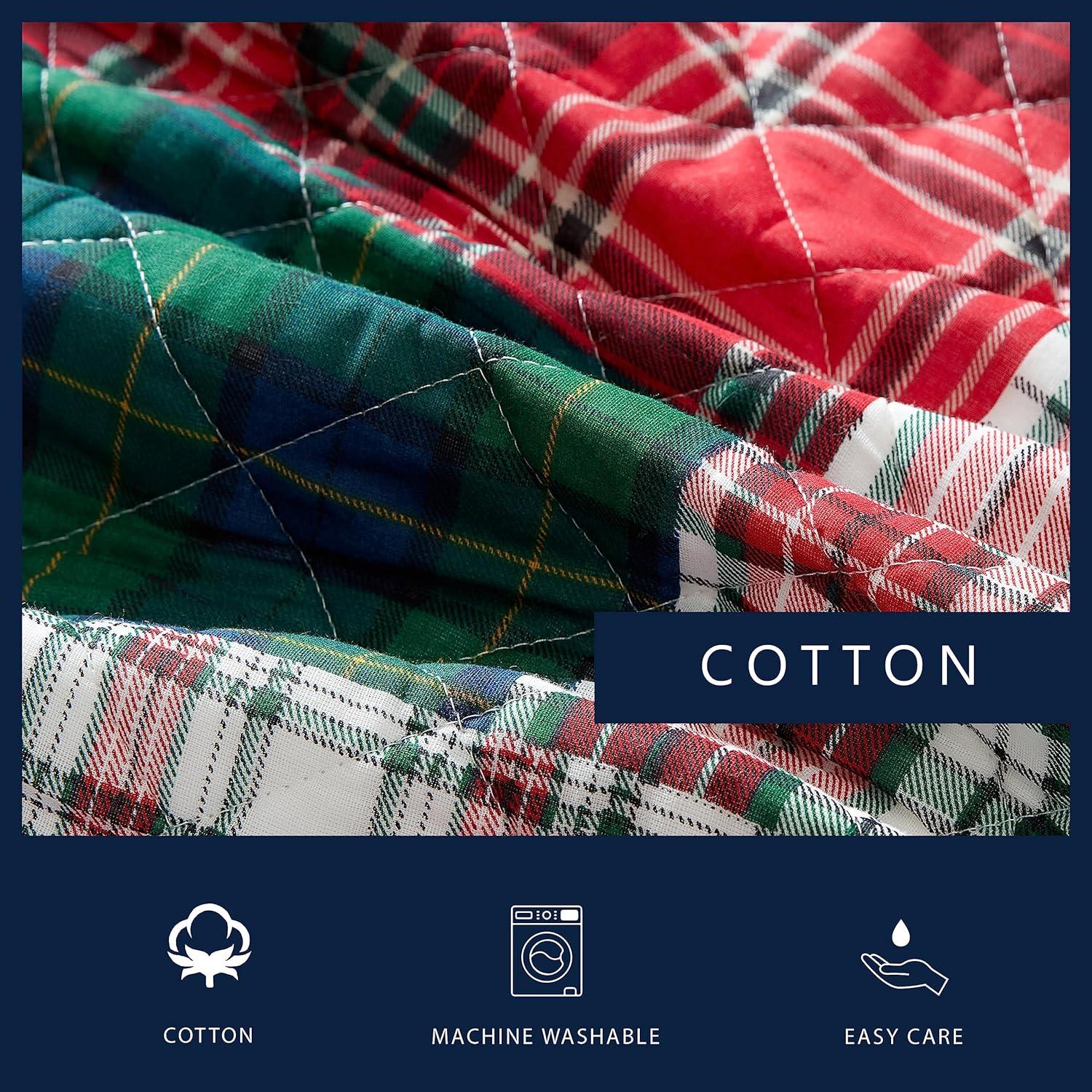 imageNautica  Twin Quilt Set Cotton Reversible Bedding with Matching Shams Casual Bedding Set for All Seasons Emmet Patchwork Red TwinEmmet Patchwork Red