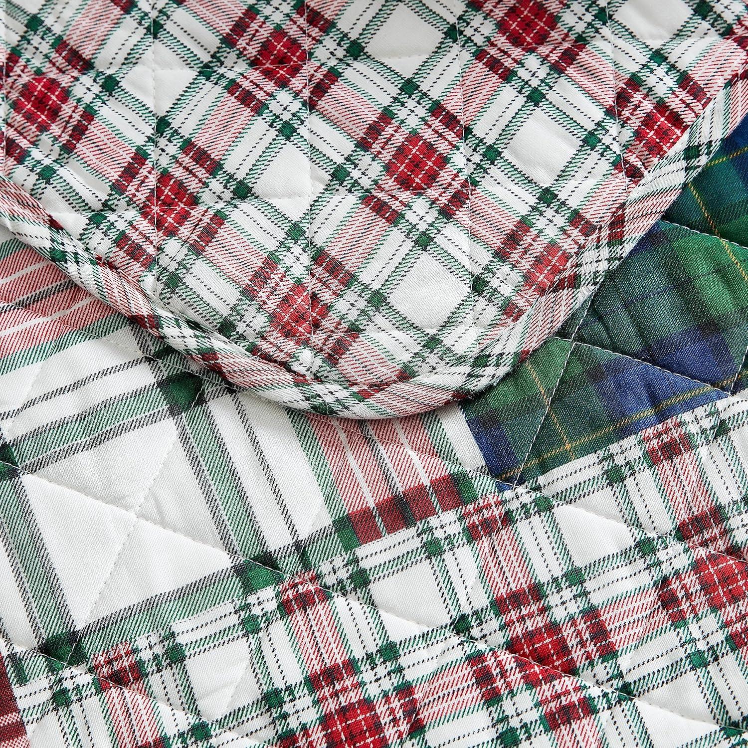 imageNautica  Twin Quilt Set Cotton Reversible Bedding with Matching Shams Casual Bedding Set for All Seasons Emmet Patchwork Red TwinEmmet Patchwork Red