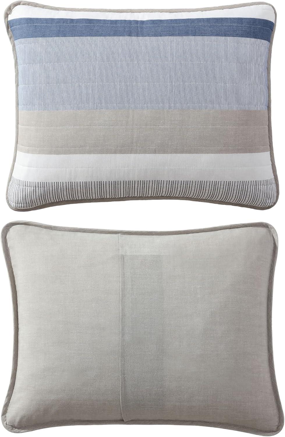 imageNautica  Twin Quilt Set Soft ampamp Breathable Cotton Bedding with Medium Weight Feel Reversible 2 Piece Bed Set with Matching Pillowcase Galewood BlueFullQueen