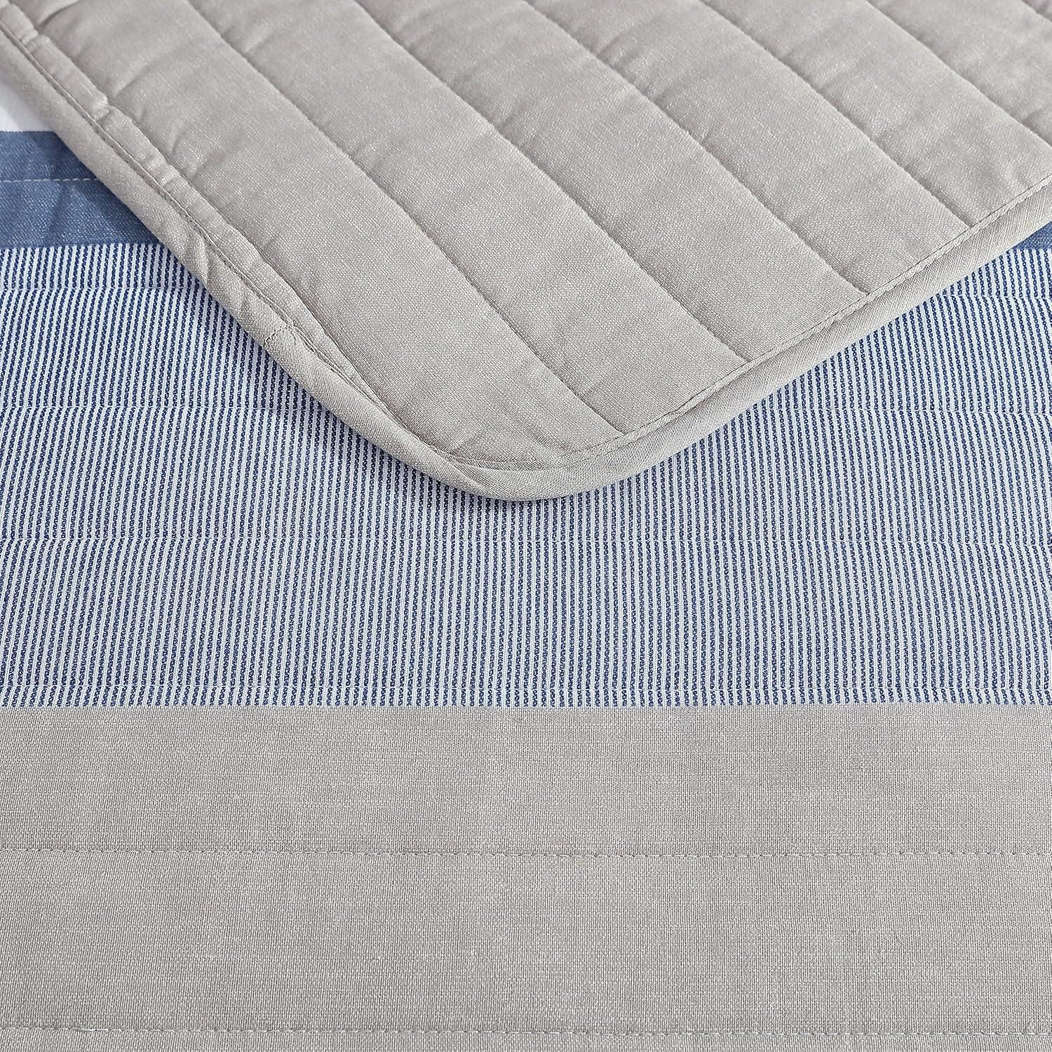 imageNautica  Twin Quilt Set Soft ampamp Breathable Cotton Bedding with Medium Weight Feel Reversible 2 Piece Bed Set with Matching Pillowcase Galewood BlueTwin