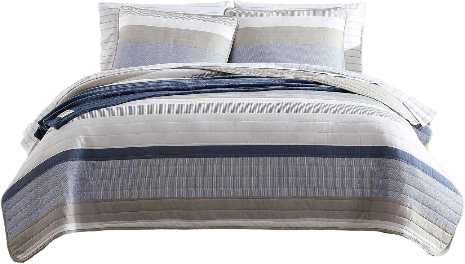 imageNautica  Twin Quilt Set Soft ampamp Breathable Cotton Bedding with Medium Weight Feel Reversible 2 Piece Bed Set with Matching Pillowcase Galewood BlueTwin
