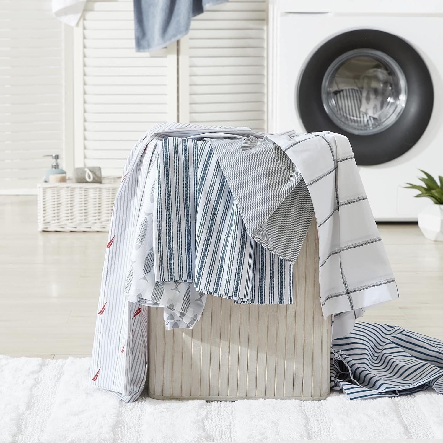 imageNautica  Twin Sheets Cotton Percale Bedding Set Casual Home Decor Plot Black Twin