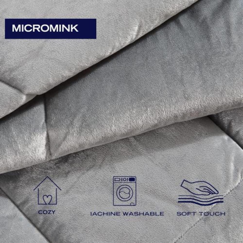 imageNautica  Twin XL Comforter Set Micromink Reversible Bedding with Matching Sham Soft ampamp Cozy Home Decor Bristol Grey Twin XLGrey