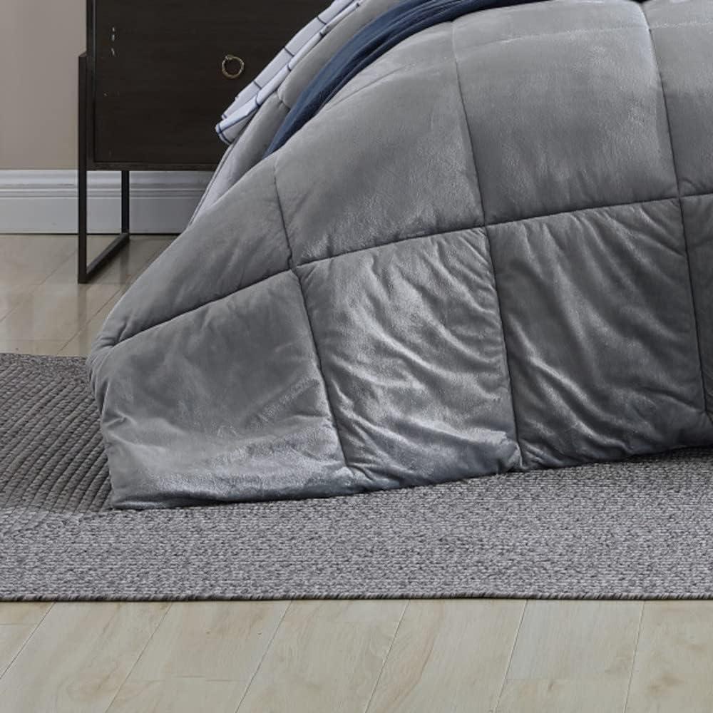 imageNautica  Twin XL Comforter Set Micromink Reversible Bedding with Matching Sham Soft ampamp Cozy Home Decor Bristol Grey Twin XLGrey