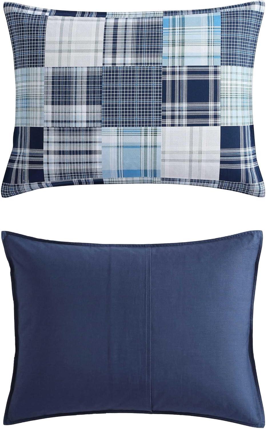 imageNautica  TwinTwin XL Comforter Set Cotton Bedding with Matching Sham Patchwork Print Bed Set Medium Weight for Year Round Use Dorm Essentials Mason BlueMason Blue