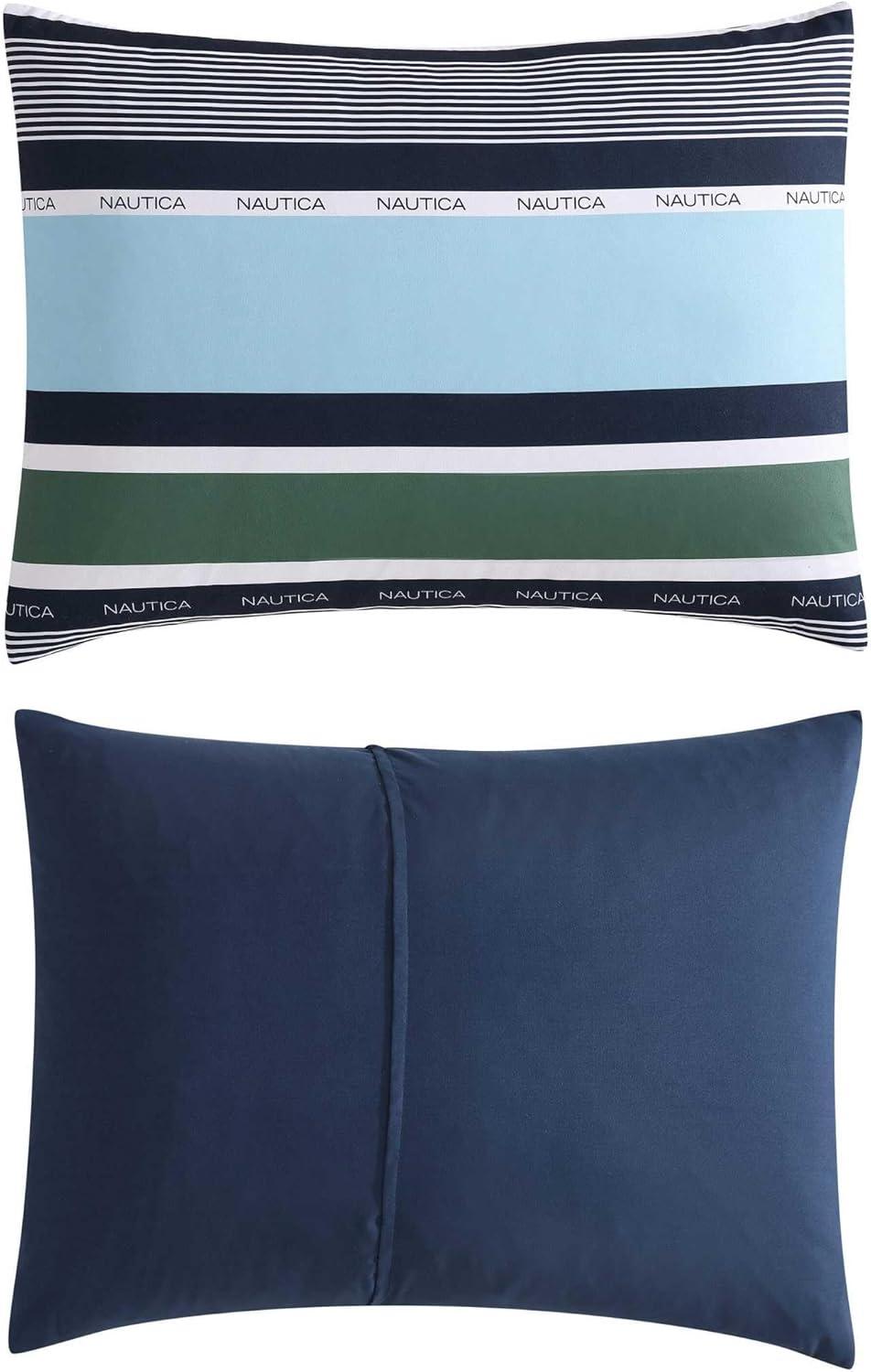 imageNautica  TwinTwin XL Comforter Set Cotton Bedding with Matching Sham Patchwork Print Bed Set Medium Weight for Year Round Use Dorm Essentials Mason BlueElliot Blue
