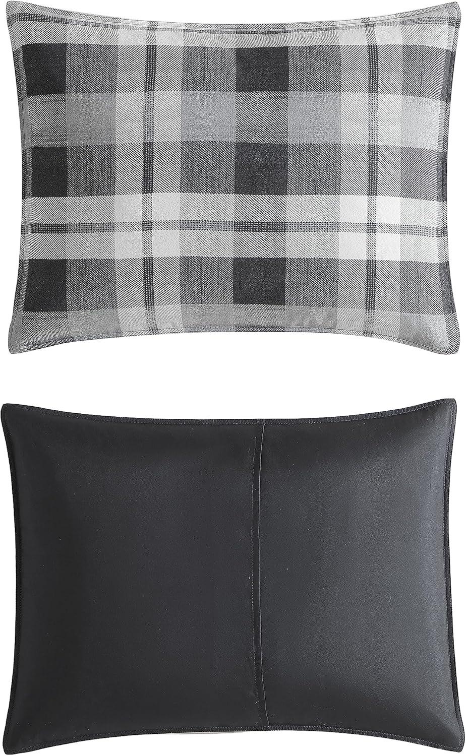 imageNautica  TwinTwin XL Comforter Set Reversible Bedding with Matching Sham Microsuede with Sherpa Reverse Dorm Essentials OekTex Certified Crossview Plaid CharcoalDark Grey