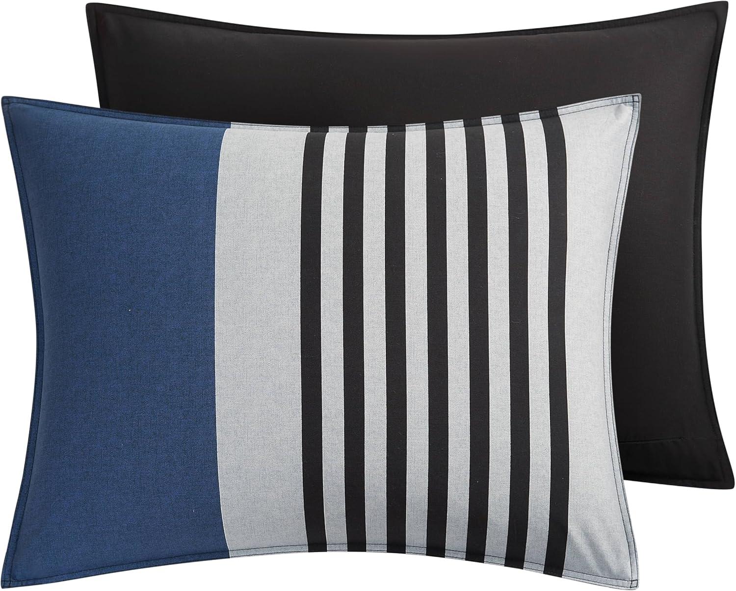 imageNautica  TwinTwin XL Comforter Set Reversible Bedding with Matching Sham Microsuede with Sherpa Reverse Dorm Essentials OekTex Certified Crossview Plaid CharcoalNavy