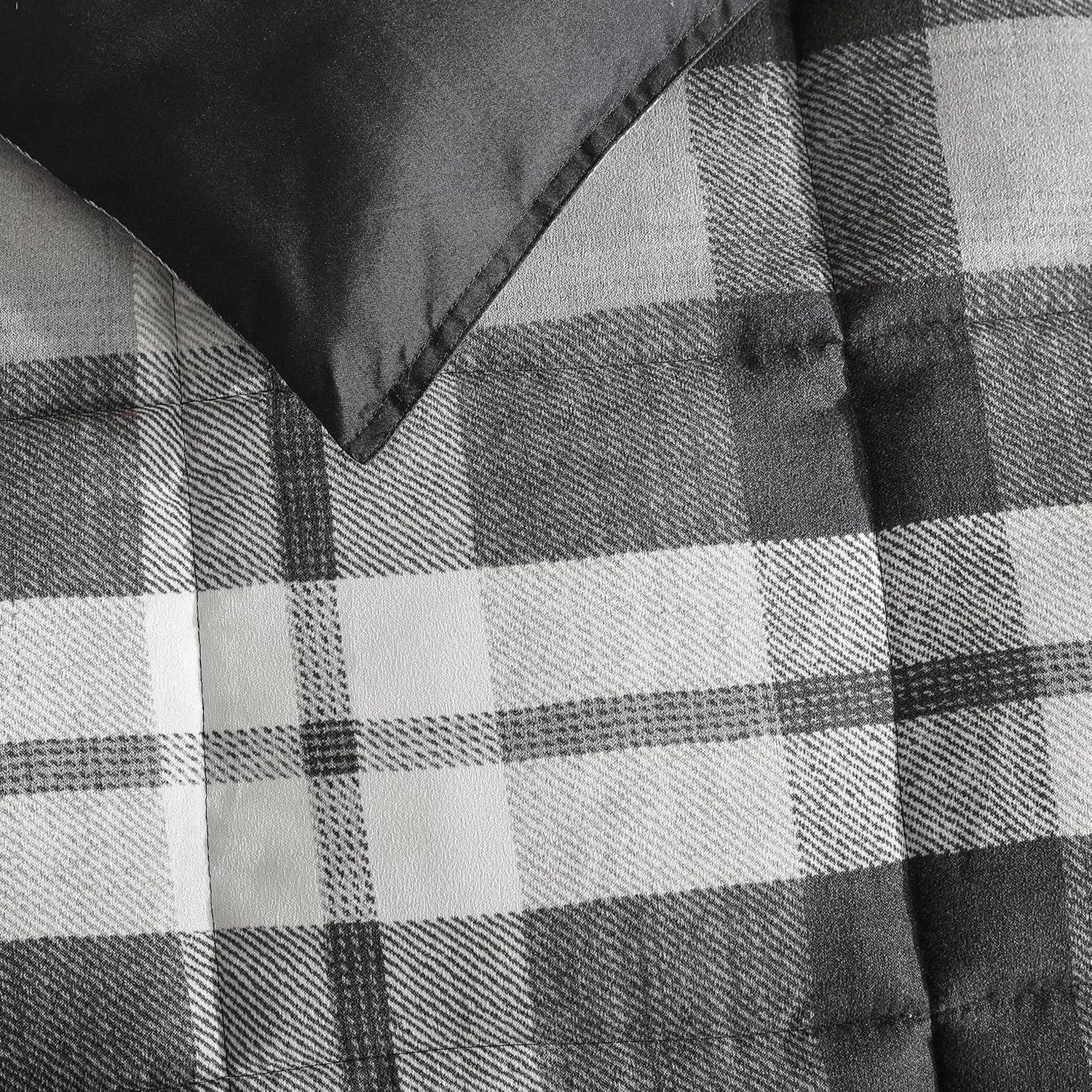 imageNautica  TwinTwin XL Comforter Set Reversible Bedding with Matching Sham Microsuede with Sherpa Reverse Dorm Essentials OekTex Certified Crossview Plaid CharcoalDark Grey