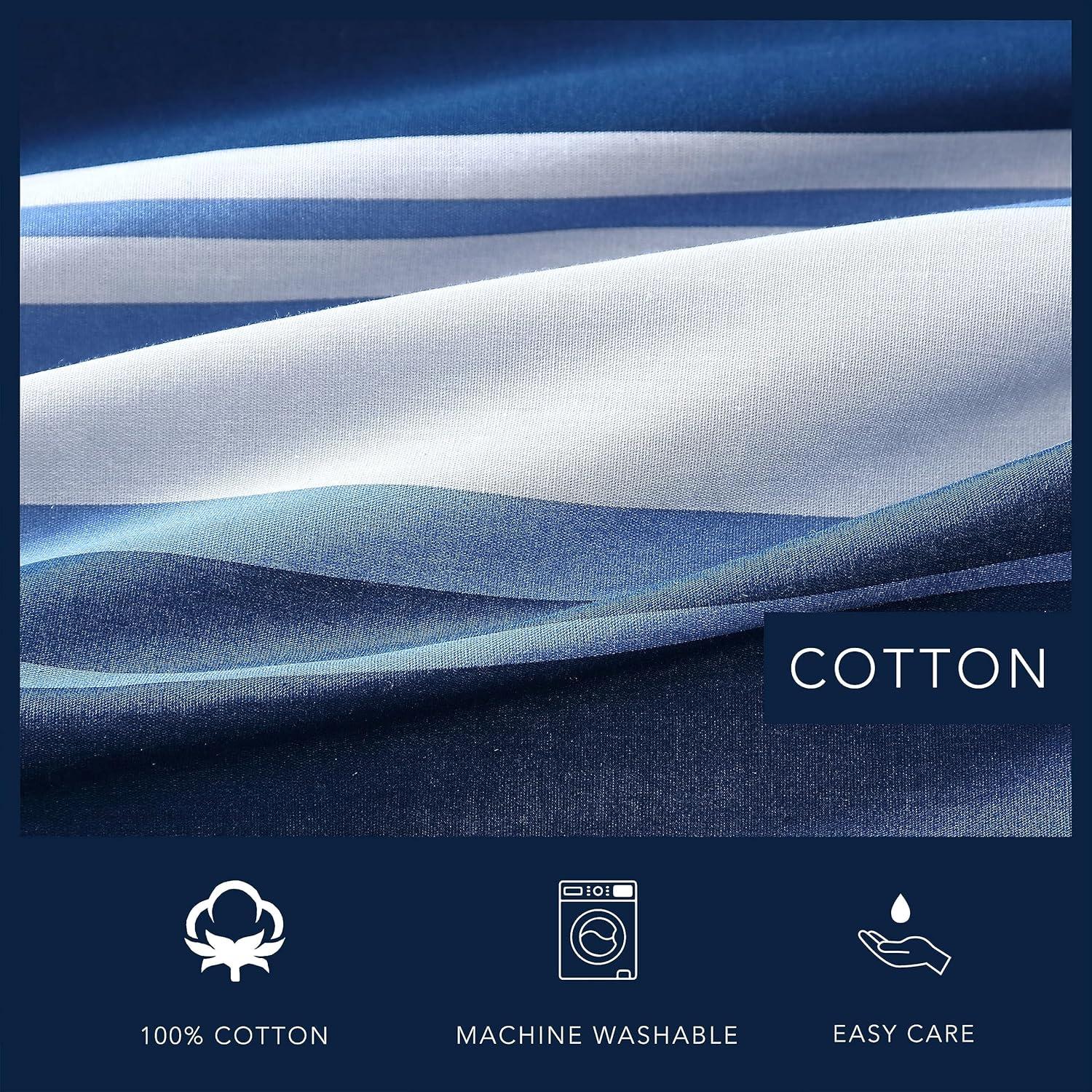 imageNautica  TwinTwin XL Comforter Set Reversible Cotton Bedding with Matching Sham Medium Weight for Year Round Use Dorm Essentials OekoTex Certified Lakeview BlueKing