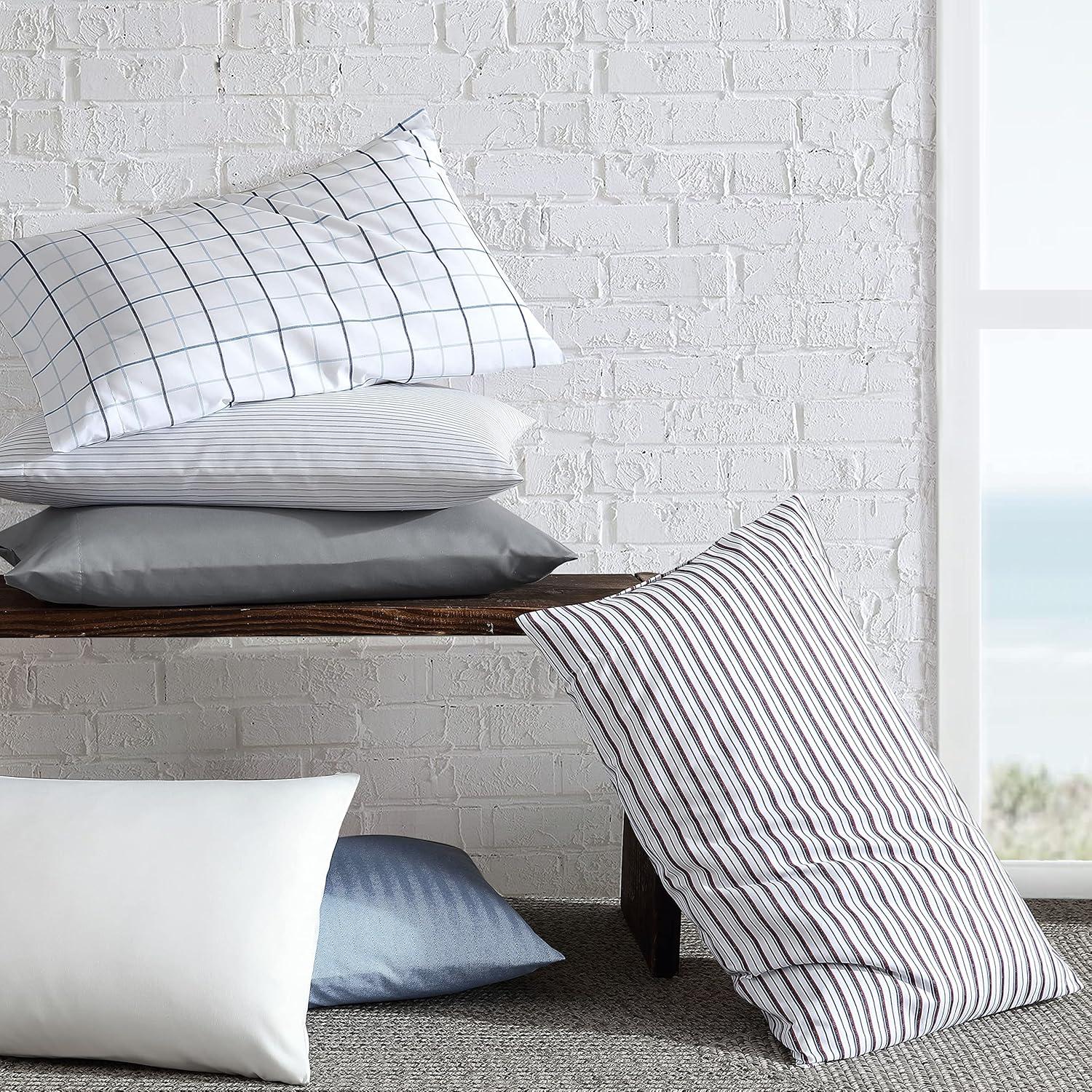 imageNautica  TwinTwin XL Sheet Set Deep Pocket Fitted Sheet and Pillowcase Set Double Layer Elastic Ideal Dorm Essentials Avery Stripe Navy TwinTwin XLAevery Stripe NavyRed