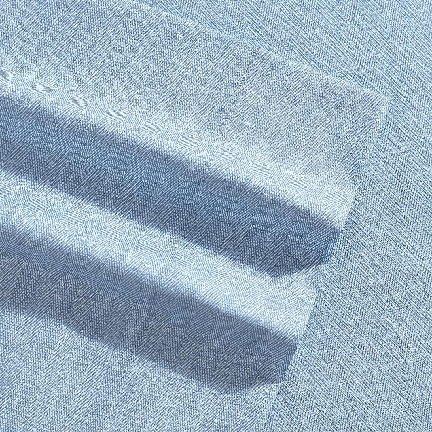 imageNautica  TwinTwin XL Sheet Set Deep Pocket Fitted Sheet and Pillowcase Set Double Layer Elastic Ideal Dorm Essentials Avery Stripe Navy TwinTwin XLHerringbone Coastal Blue