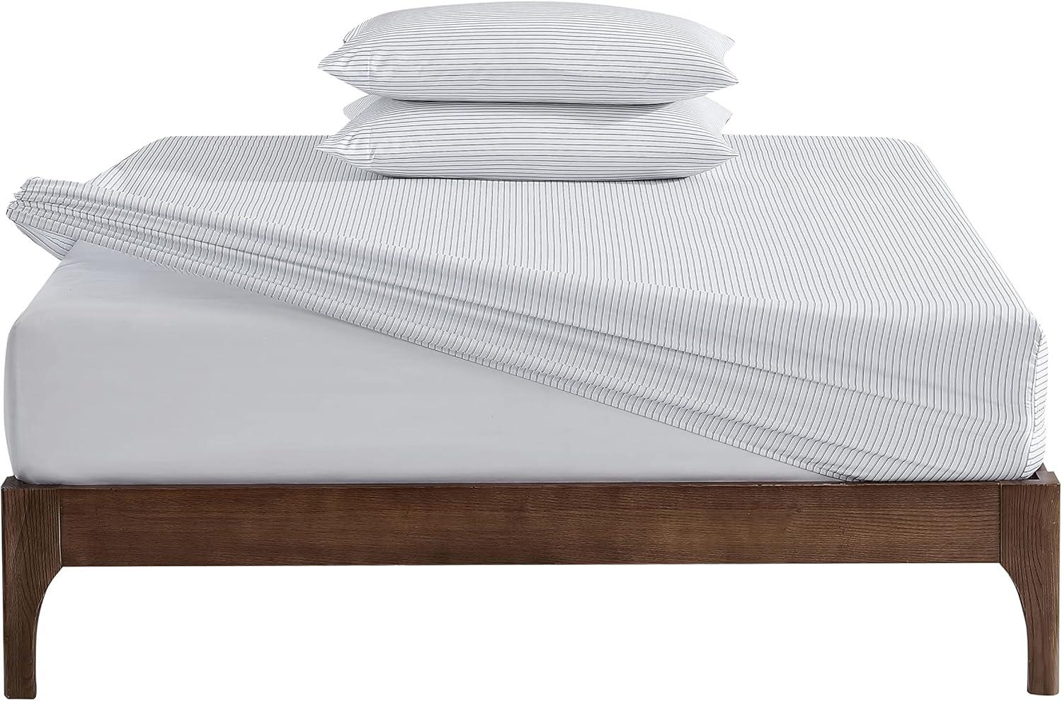 imageNautica  TwinTwin XL Sheet Set Deep Pocket Fitted Sheet and Pillowcase Set Double Layer Elastic Ideal Dorm Essentials Avery Stripe Navy TwinTwin XLSkinny Yacht Stripe Grey