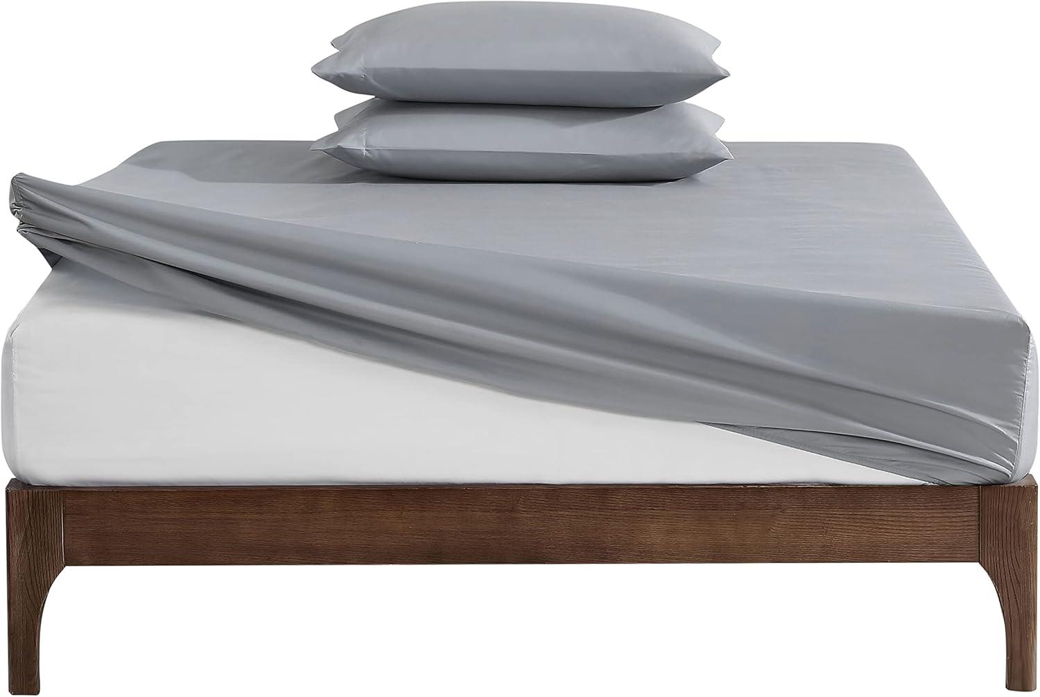 imageNautica  TwinTwin XL Sheet Set Deep Pocket Fitted Sheet and Pillowcase Set Double Layer Elastic Ideal Dorm Essentials Avery Stripe Navy TwinTwin XLSolid Grey