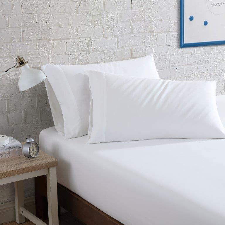 imageNautica  TwinTwin XL Sheet Set Deep Pocket Fitted Sheet and Pillowcase Set Double Layer Elastic Ideal Dorm Essentials Avery Stripe Navy TwinTwin XLSolid White