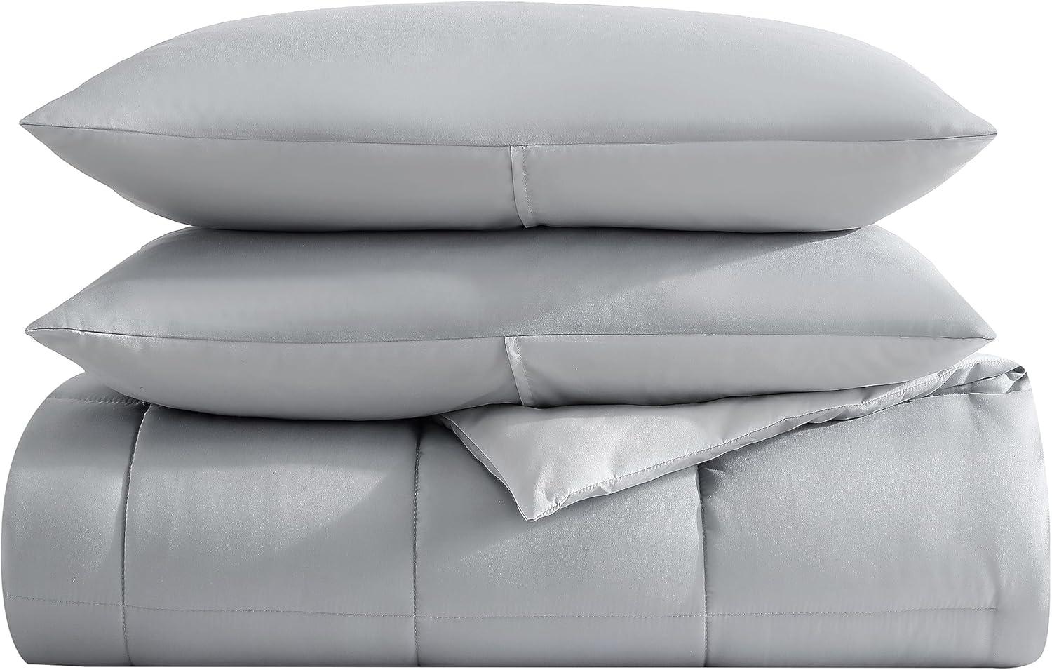 imageNautica Queen Comforter Set Cotton Reversible Bedding Set All Season Home Dcor Longdale Solid Grey QueenLongdale Solid Grey
