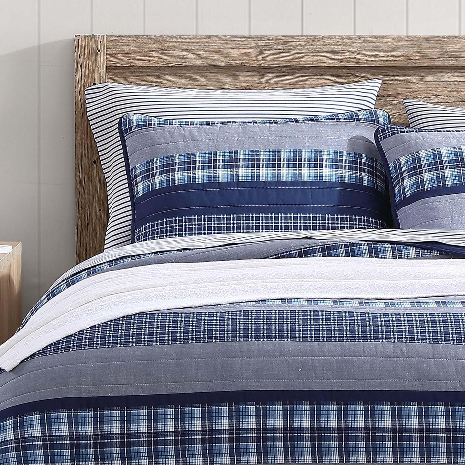 imageNautica Twin Quilt Set Cotton Reversible Bedding Set Addison Blue TwinAddison Blue