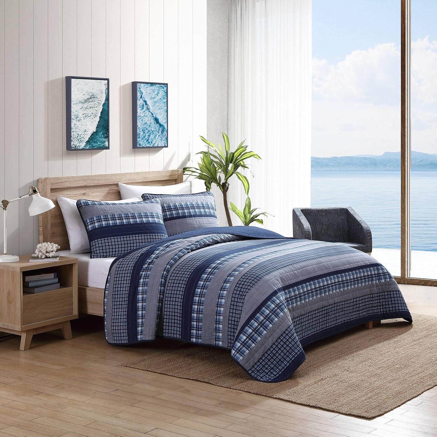 imageNautica Twin Quilt Set Cotton Reversible Bedding Set Addison Blue TwinAddison Blue